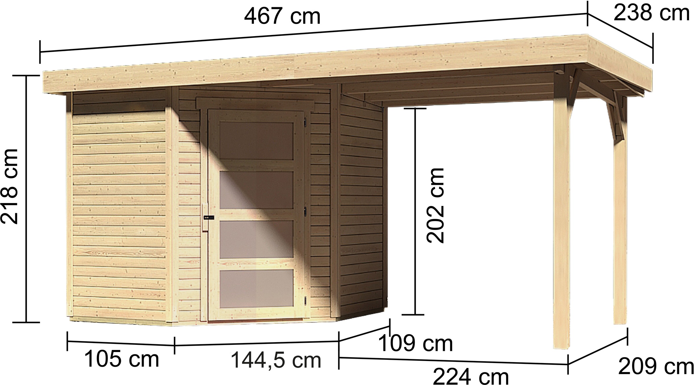 Karibu Gartenhaus »Schwandorf 3« aus hochwertiger nordischer Fichte