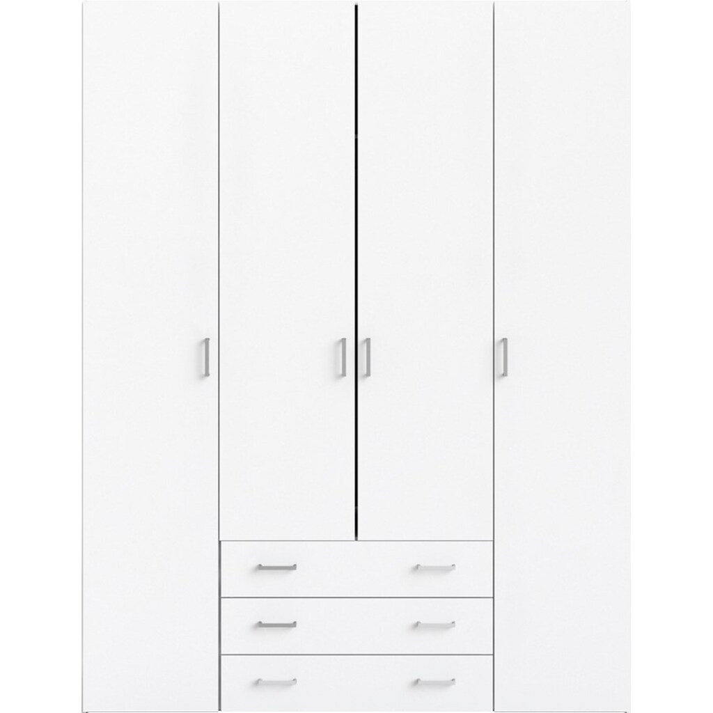 Home affaire Kleiderschrank, Mit viel Stauraum, graue Stangengriffe, Gr. ca. 200,4 x 154 x 49,5 cm
