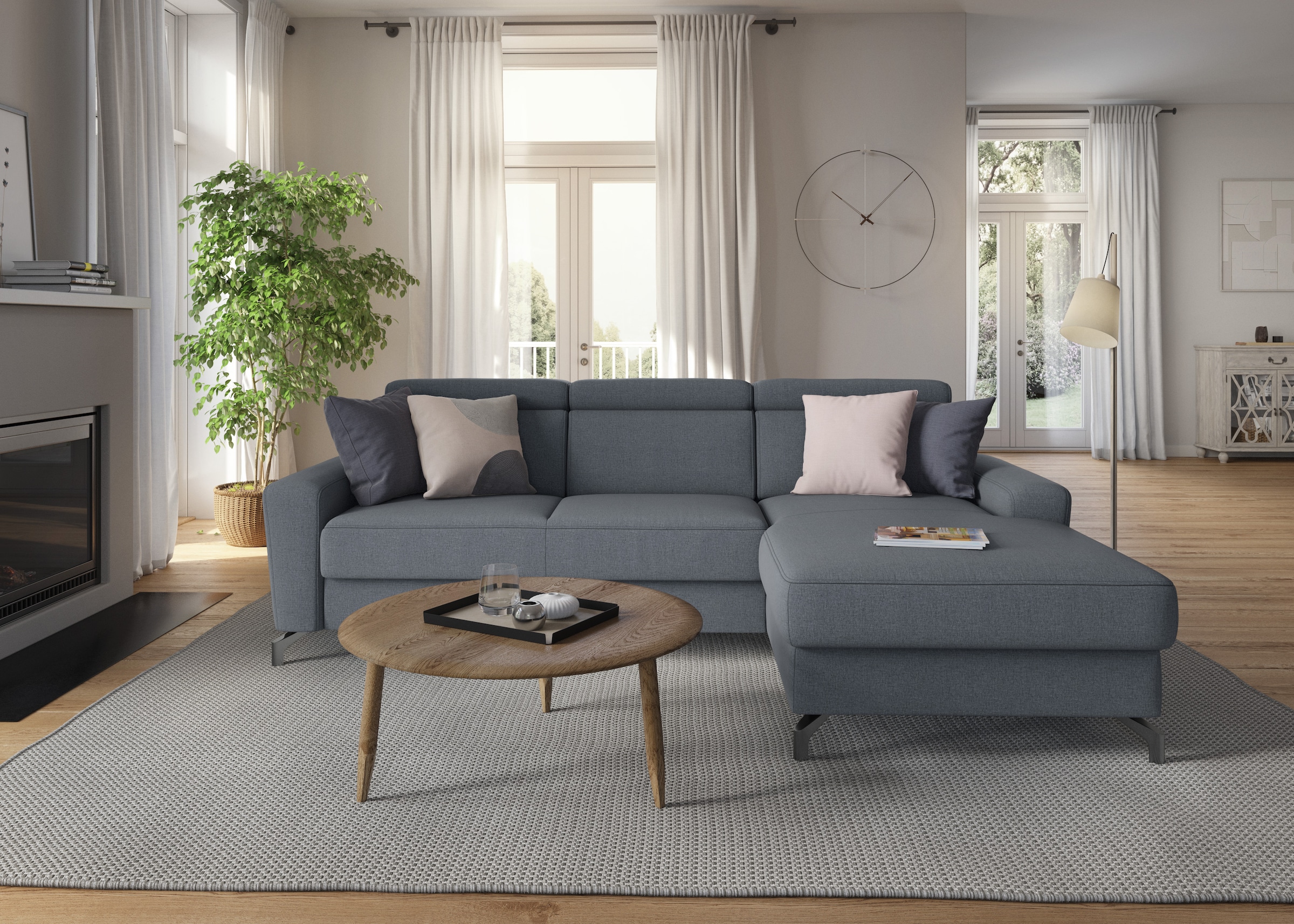 sit&more Ecksofa »Scarlett L-Form«, inklusive Kopfteilverstellung, wahlweise mit Bettfunktion, Bettkasten