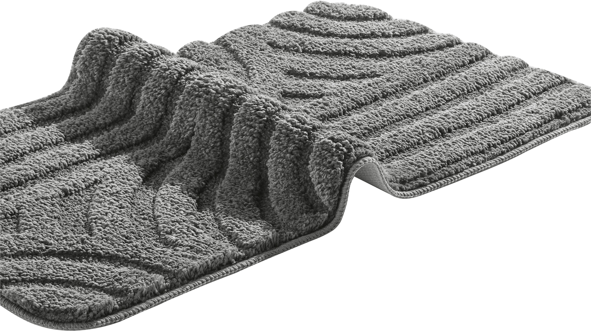 my home Badematte »Sanremo Scandi, Badvorleger, Badezimmer Teppich, Duschvorleger« Höhe 20 mm rutschhemmend beschichtet strapazierfähig Badteppich, Uni Farben, Hoch-Tief-Effekt, modernes Muster, Boho