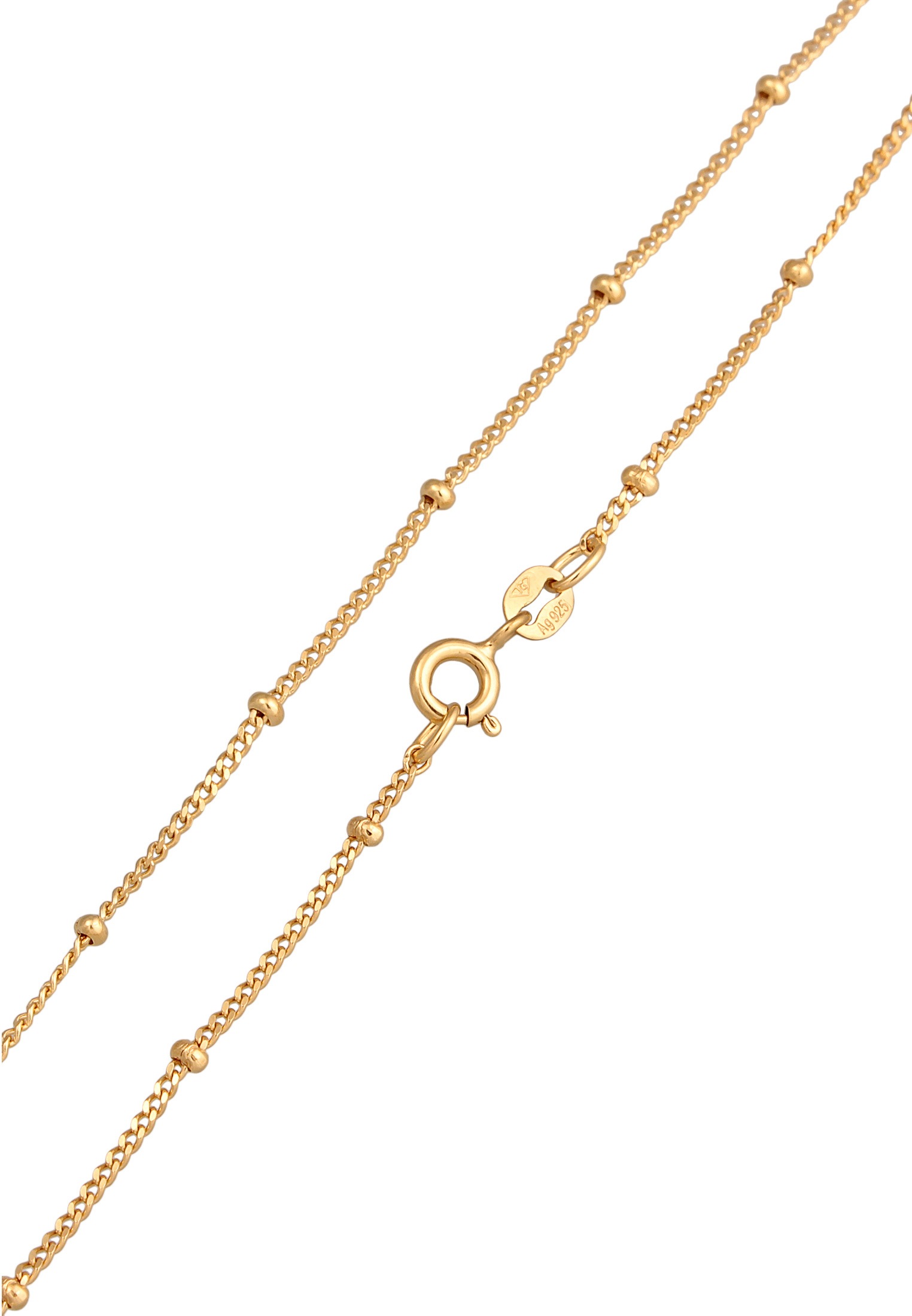 Elli Silberkette »Halskette Kugelkette Muschelkernperle 925 Silber vergoldet«