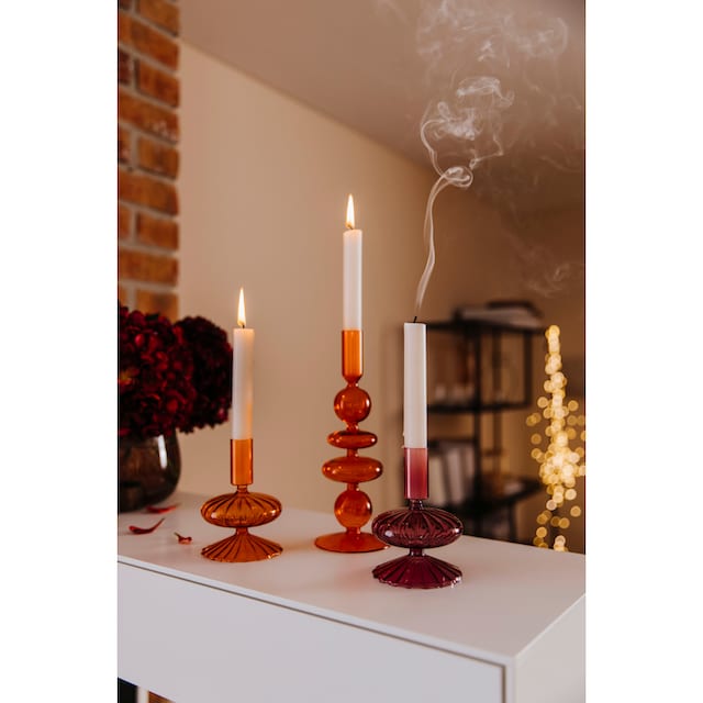 AM Design Kerzenleuchter »aus Glas«, (Set, 2 St.), Stabkerzenhalter, Höhe  ca. 10 cm bequem bestellen