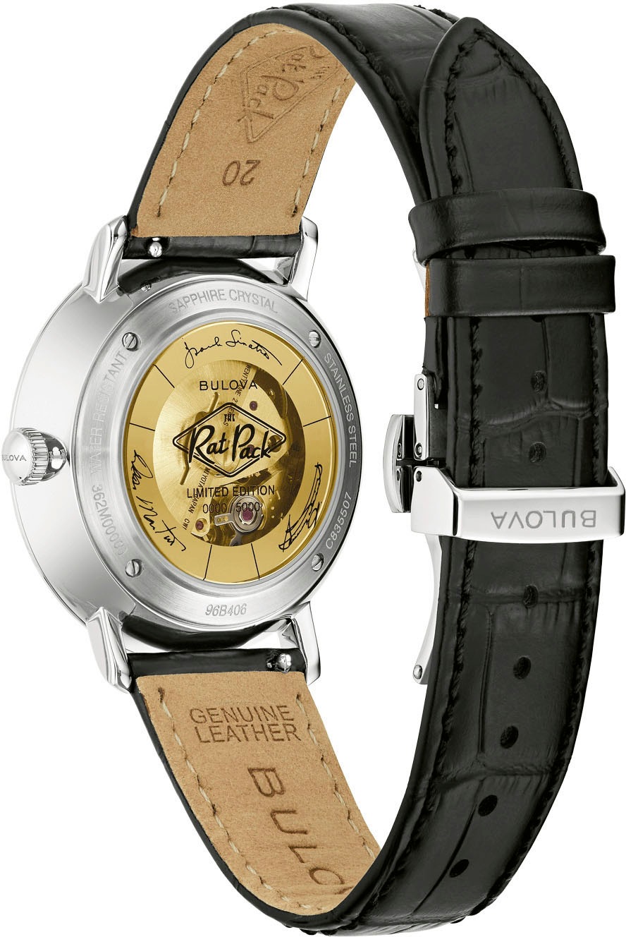 Bulova Automatikuhr, Armbanduhr, Herrenuhr, Damenuhr, Lederarmband, Saphirglas