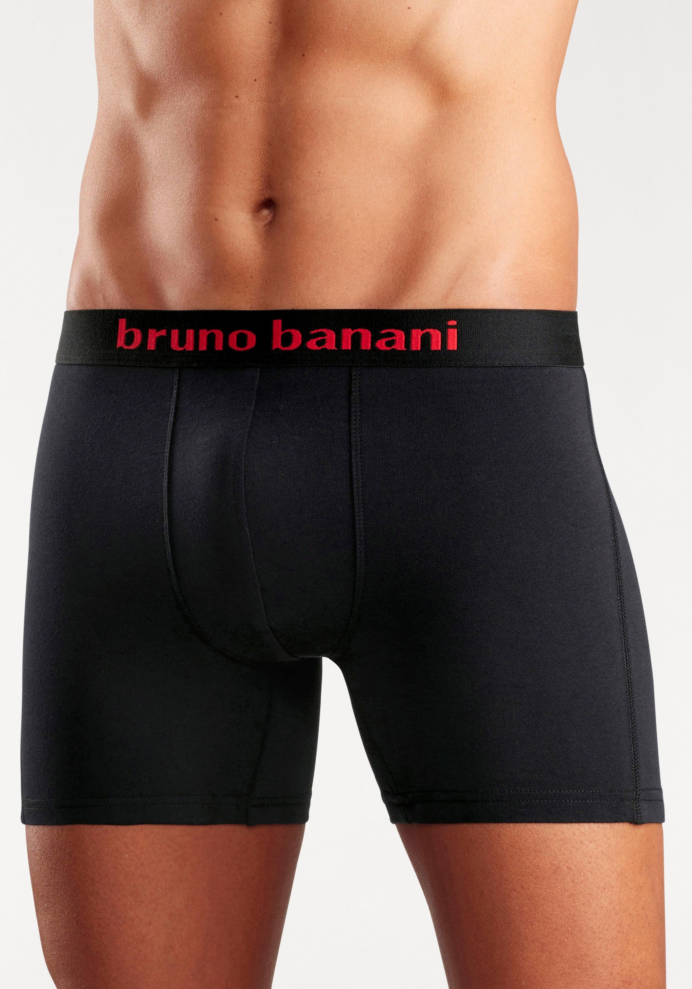 Bruno Banani Boxer »Unterhose für Herren«, (Packung, 4 St.), mit längerem Bein und auffälligen Logobund