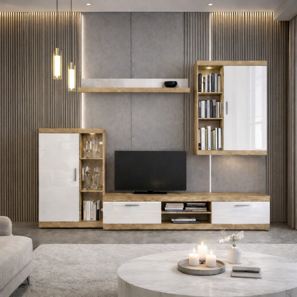 OTTO home Wohnwand »Cleo 2, Anbauwand, Wohnkombination, Wohnzimmer-Set« 4 Stk. tlg.