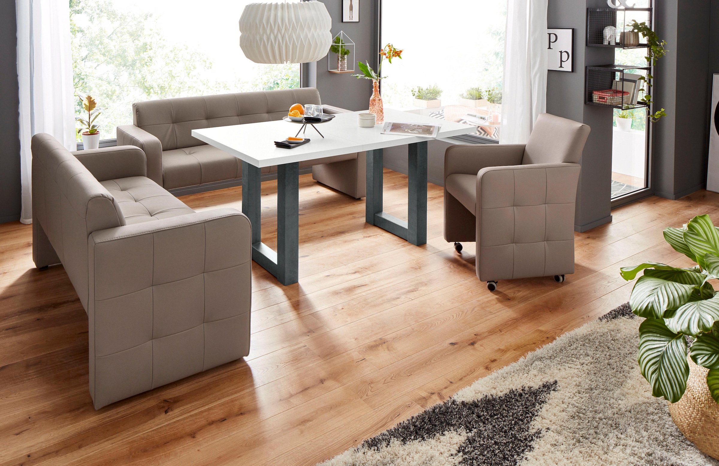 exxpo - sofa fashion Polsterbank »Barista Küchensofa, Sitzhöhe 49cm, kompakte Stellmaße«, Frei im Raum stellbar