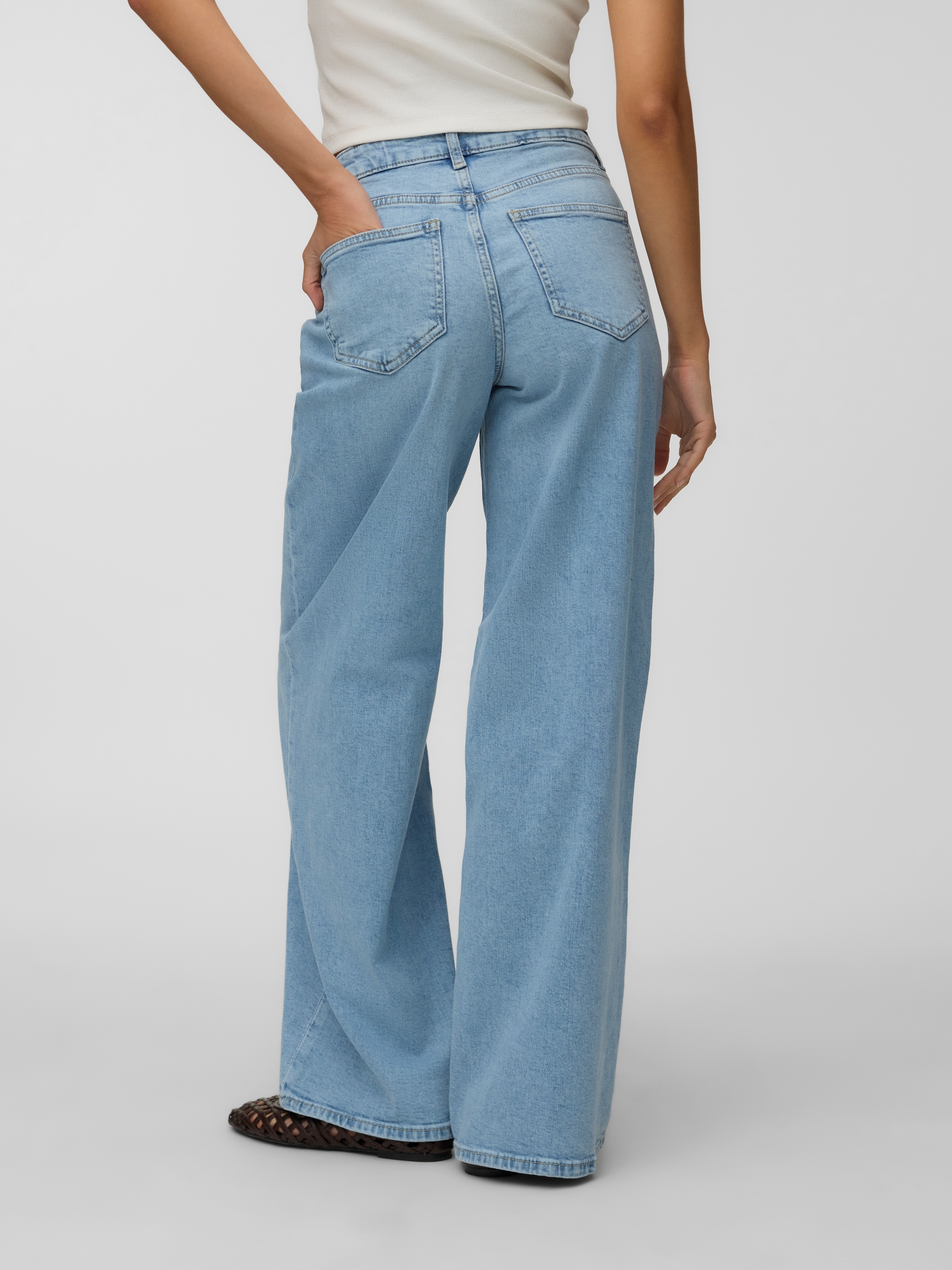 Vero Moda Weite Jeans »VMSANDIE-STRETCH MR WIDE JNS RA3133 NOOS« Baumwollmischung, wide fit, mid waist