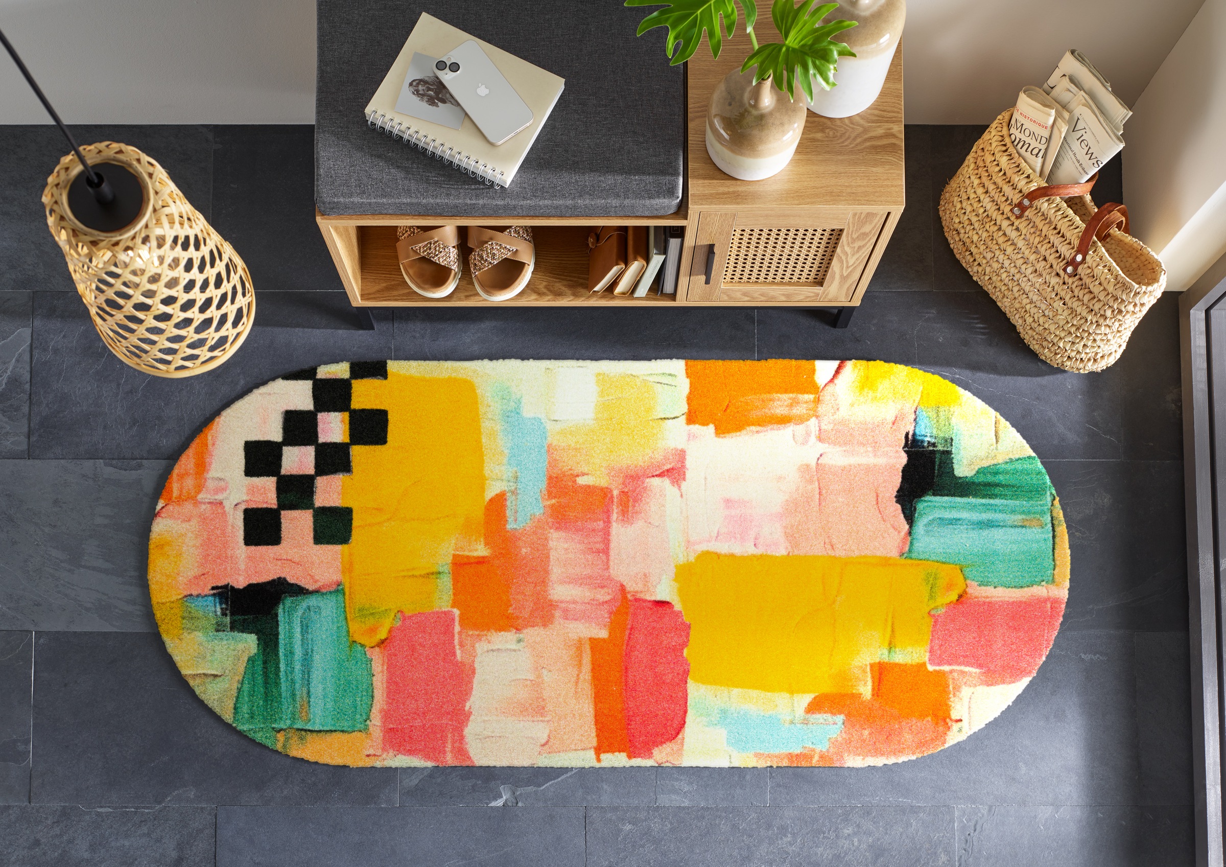 wash+dry by Kleen-Tex Fußmatte »und Läufer Paintshape« oval 9 mm Höhe