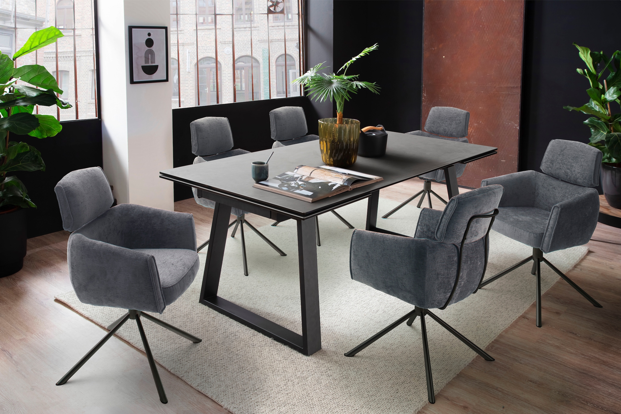 MCA furniture Esszimmerstuhl »QUEBEC« (Set) 2 Stk.(2er-Set), 360° drehbar, Taschenfederkern, Sitzhöhe ca. 51 cm