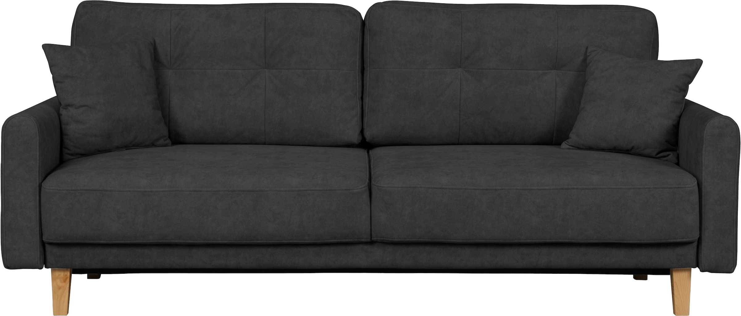 Home affaire 3-Sitzer »TRIPLO optionale Schlafsofa mit Bettkasten, Maße B/T/H: 215/100/89 cm«, Wahlweise Bettfunktion - Liegefläche 145x191 cm, Rücken-, Zierkissen