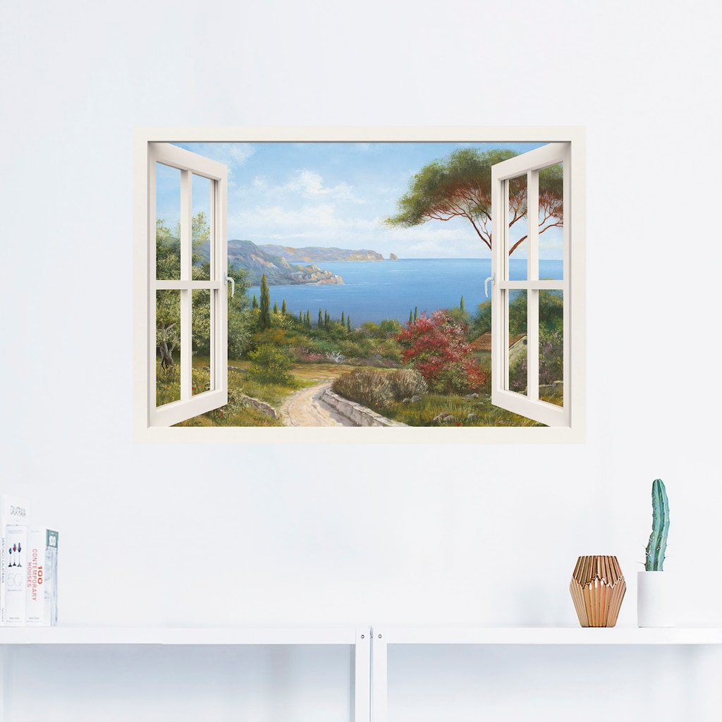 Artland Wandbild »Fensterblick - Haus am Meer I«, Fensterblick, (1 St.)