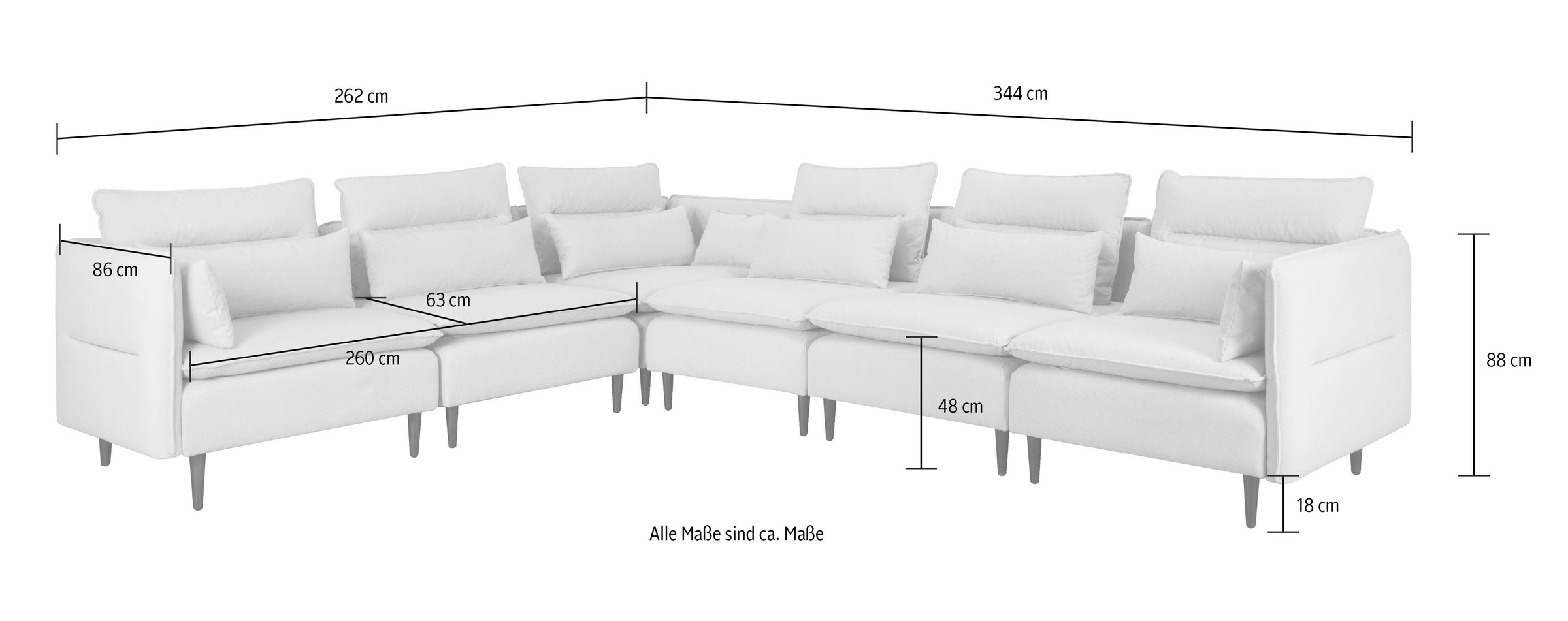 andas Ecksofa »ALVIK L-Form«, zusammengesetzt aus Modulen, erweiterbar mit Modulen der Serie