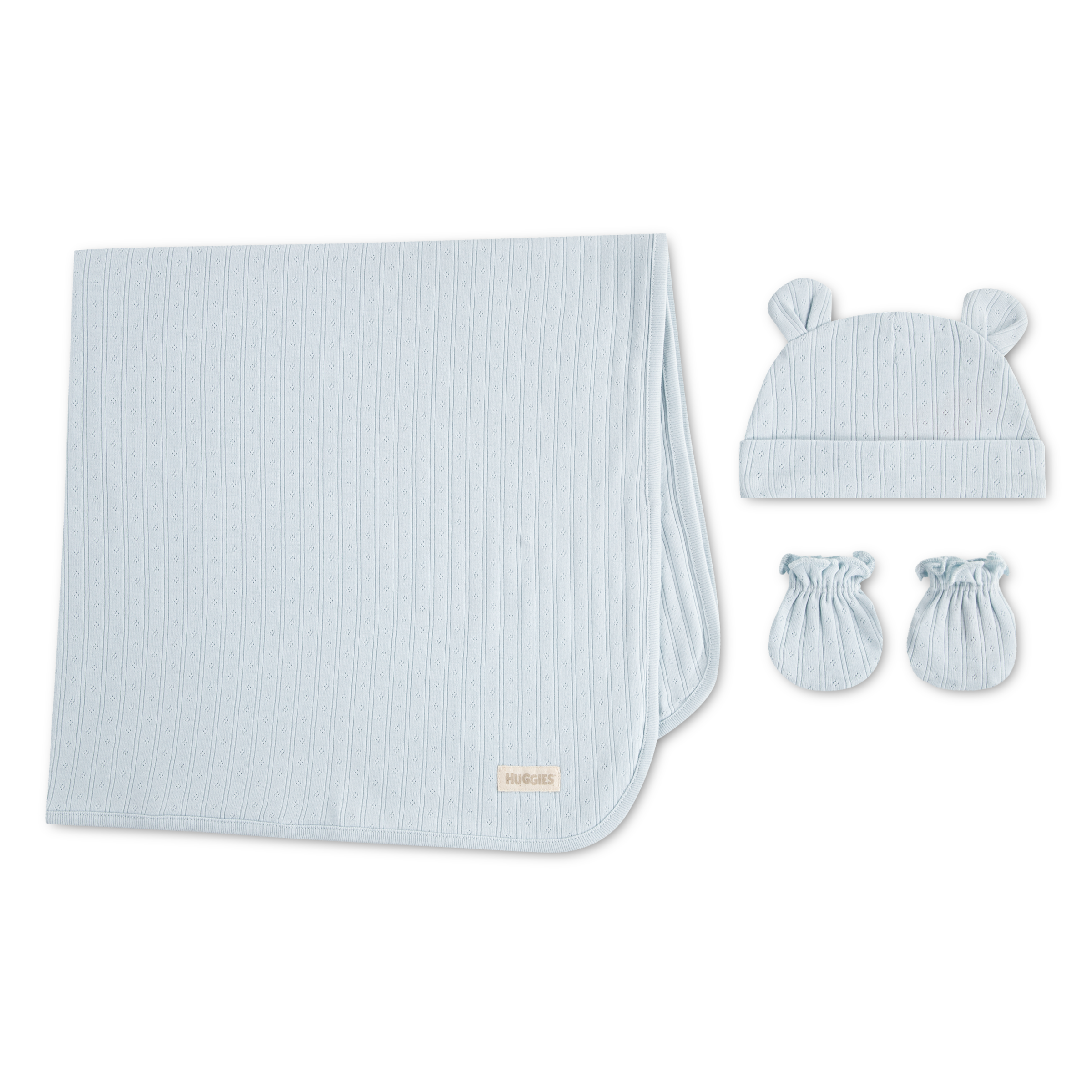 HUGGIES babywear Neugeborenen-Geschenkset »HGHN 3PC BLANKET SET« Set, 3 Aus reiner Baumwolle