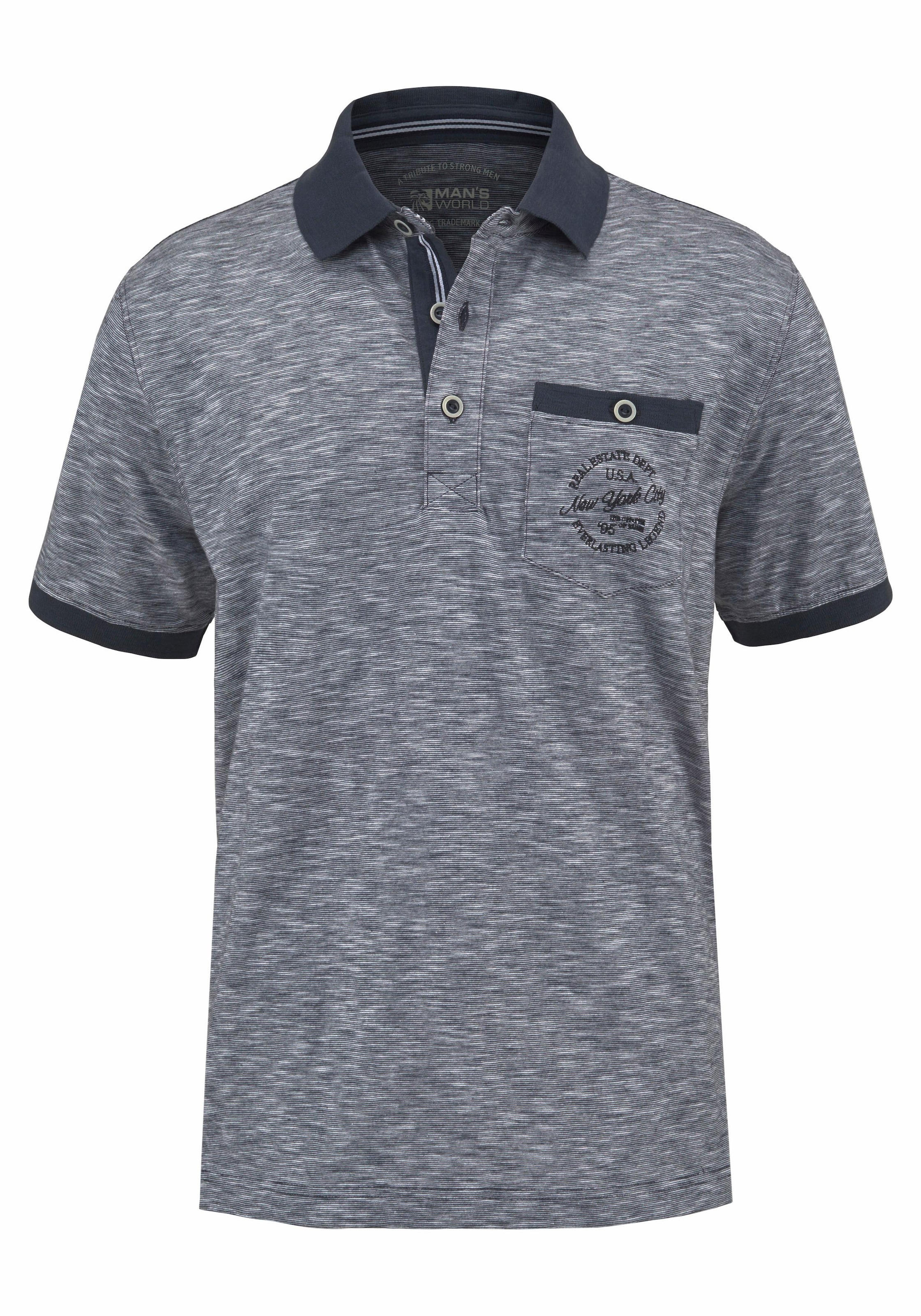 Man's World Poloshirt, in melierter Optik