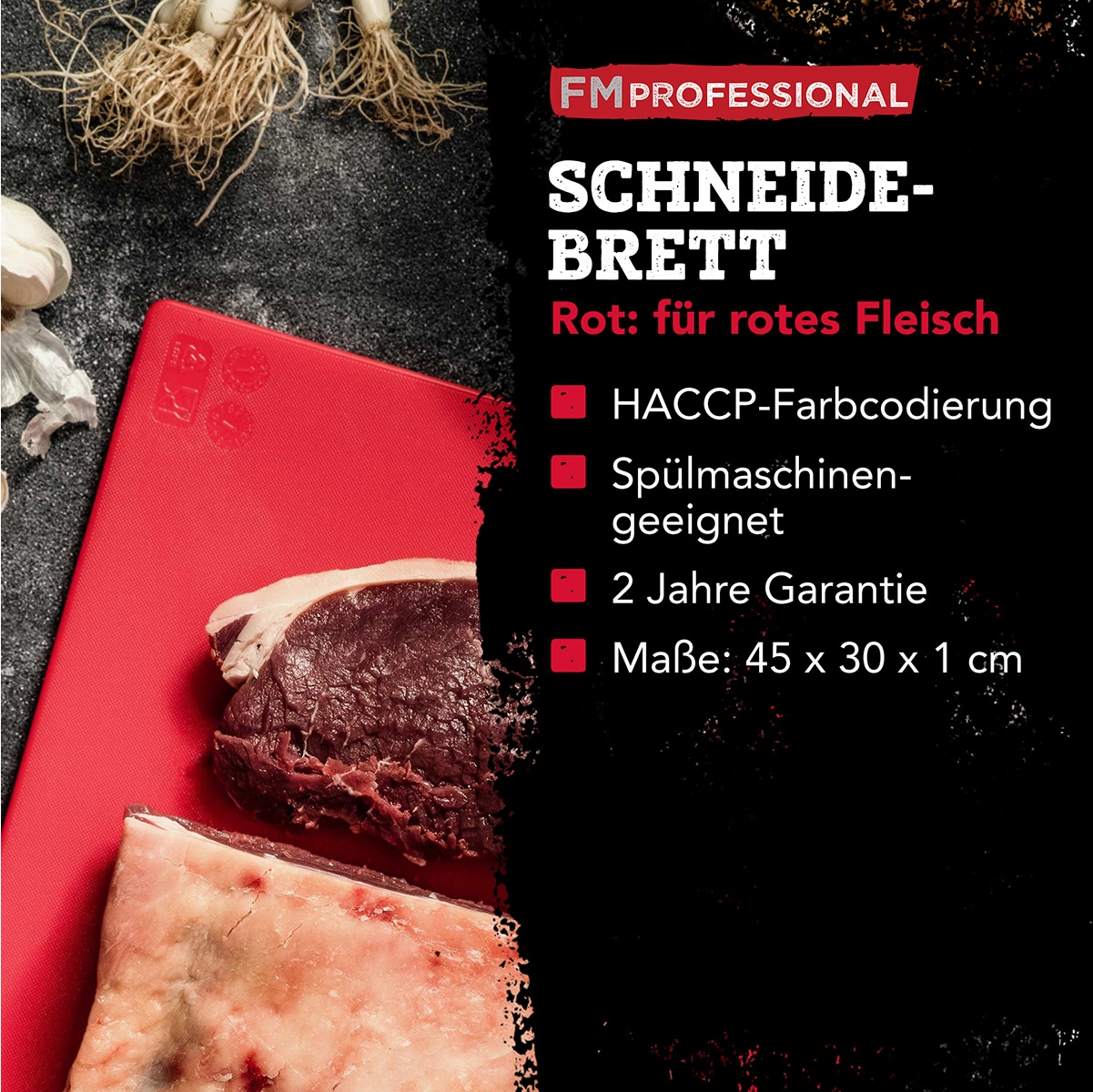 FMprofessional Schneidebrett »extra großes Brett aus Kunststoff« Profi Gastro Schneidebretter – spülmaschinenfest, ca. 45 x 30 cm