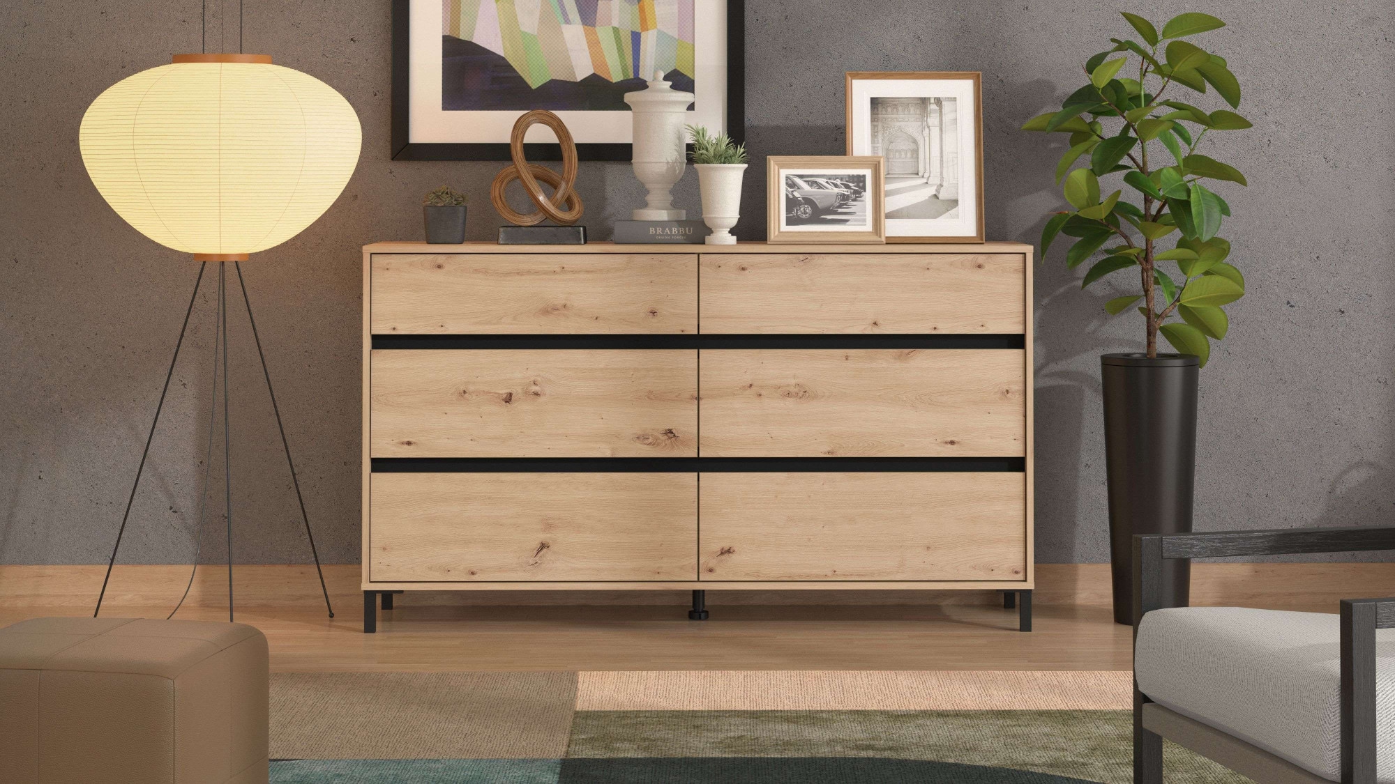 Home affaire Kommode »Marron, Sideboard mit Schubkästen, vielseitig einsetzbar« in 2 Breiten 80 und 157 cm, mit geräumigen Schubladen