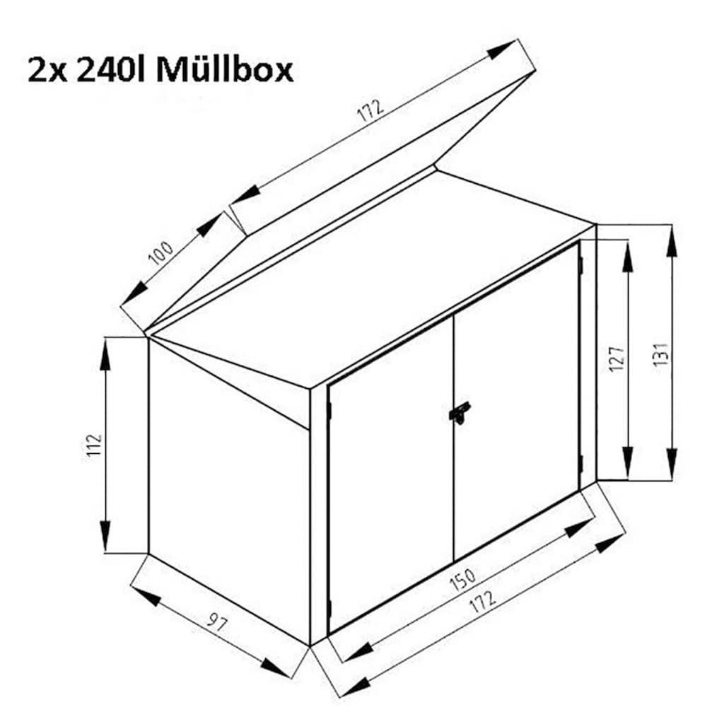 WESTMANN Mülltonnenbox, für 2 x 240 l