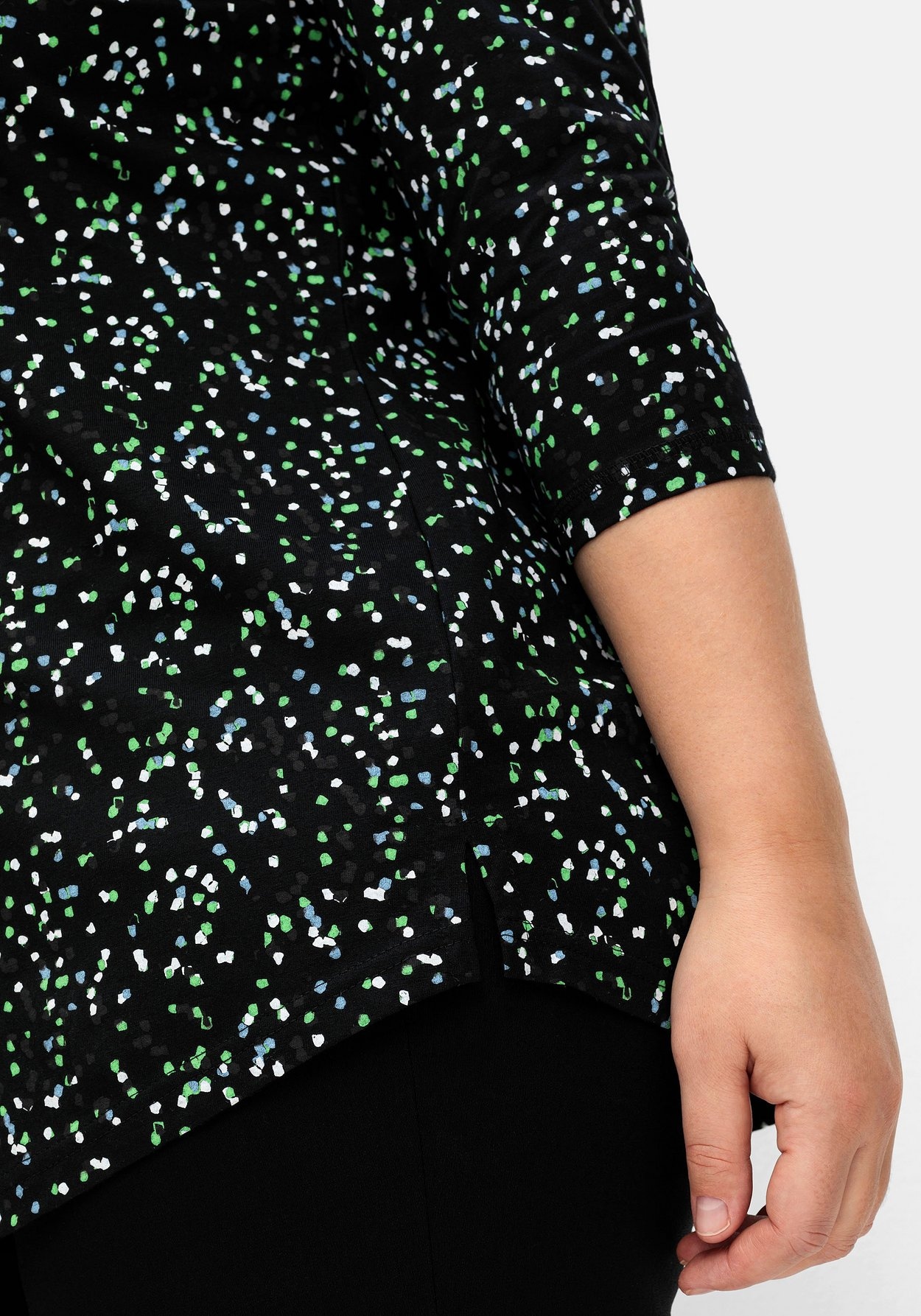 Sheego 3/4-Arm-Shirt »Shirt mit grafischem Minimalprint«