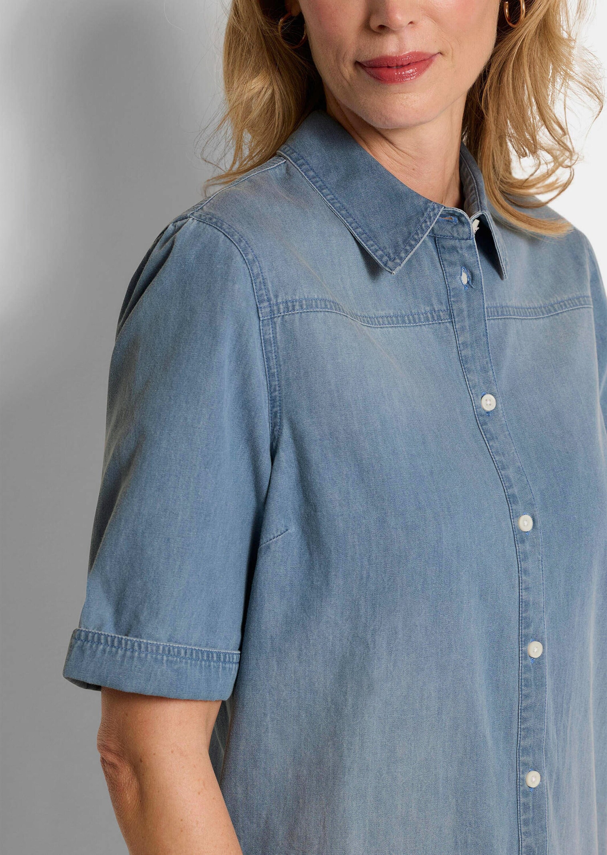 GOLDNER Sommerkleid »Baumwollkleid mit heller Waschung« Ohne Taschen Nahttaschen an der Seite