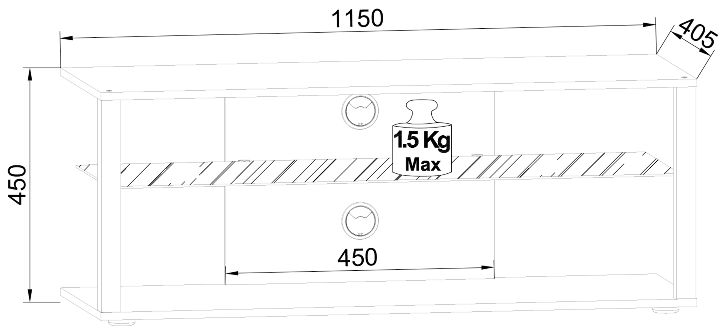 VCM Wohnzimmertisch »TV Lowboard Fernsehschrank Konsole Folas XL Rollen«