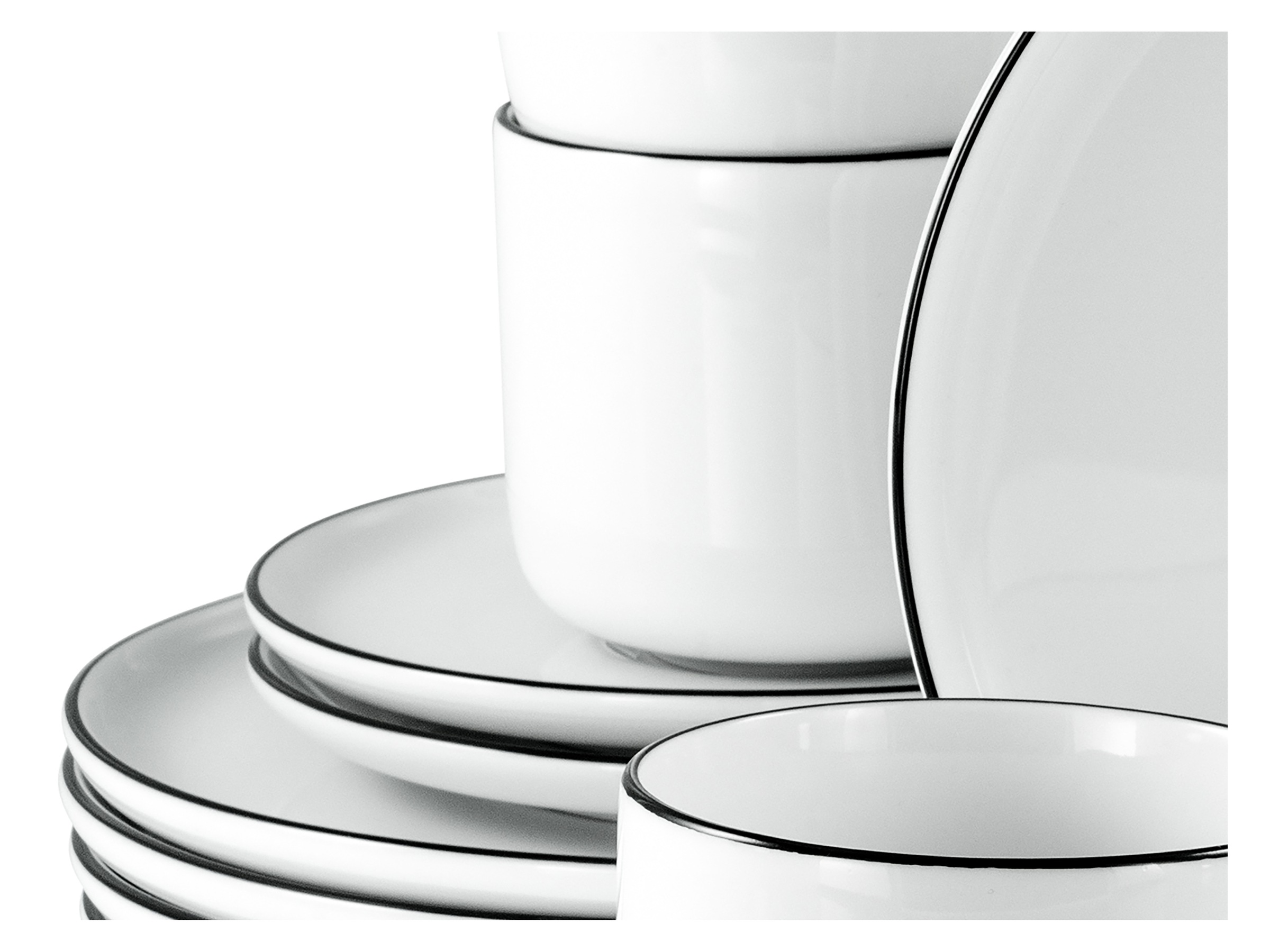 CreaTable Kaffeeservice »Chef Collection Black Line, Kaffee-Service 18-tlg« Daily Use, Zeitlos