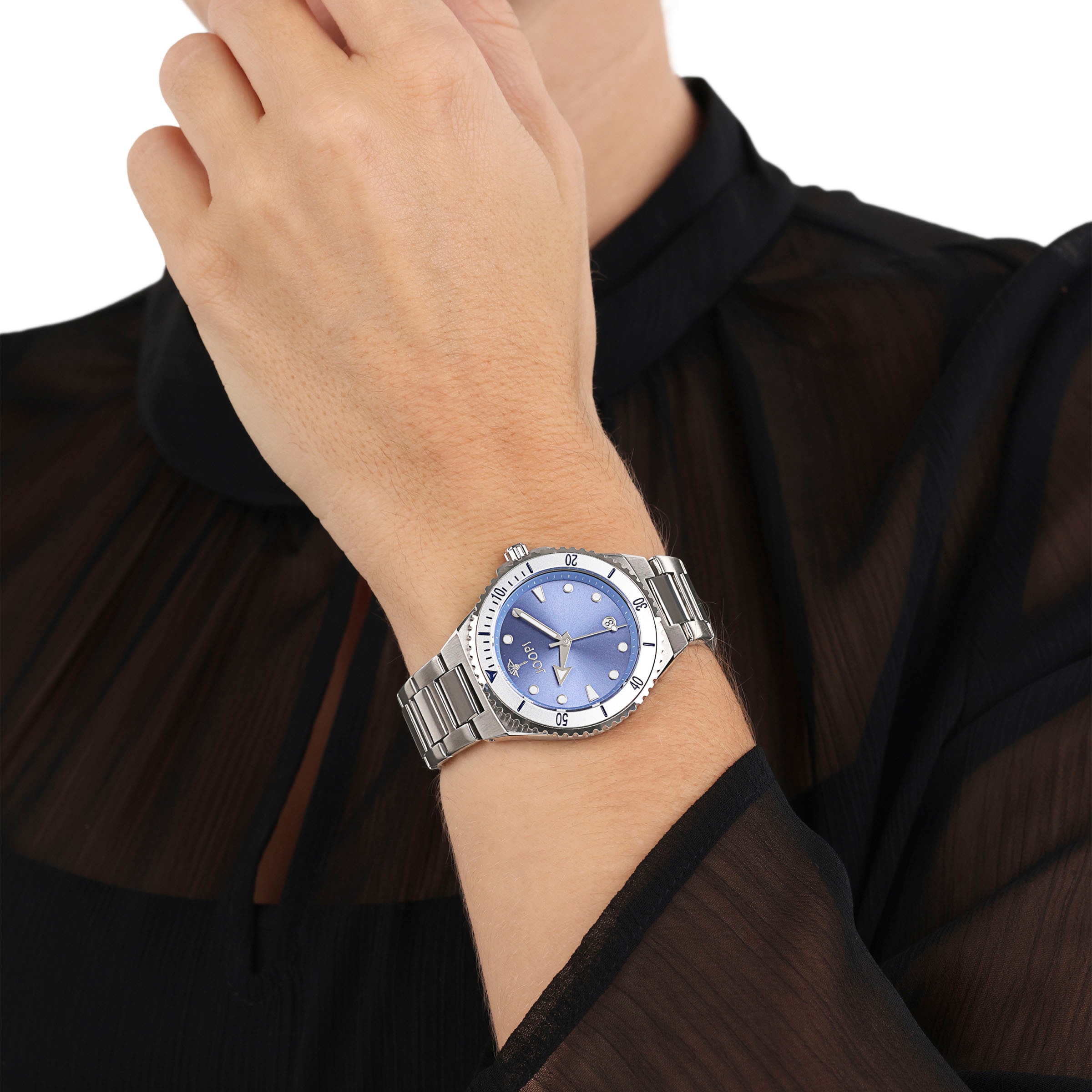 JOOP! Quarzuhr, Armbanduhr, Damenuhr, Edelstahlarmband, analog, Datum