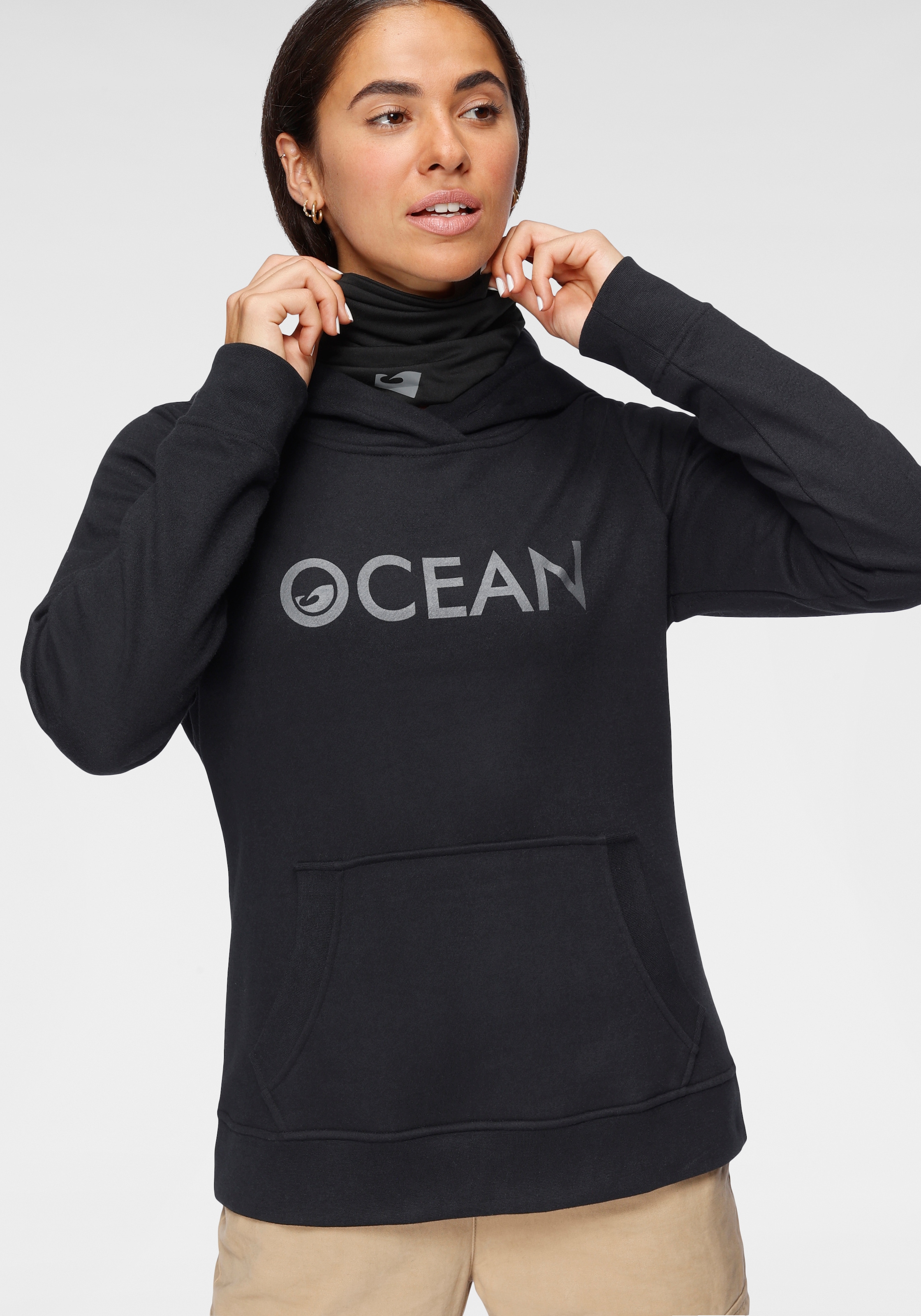 Ocean Sportswear Kapuzensweatshirt »mit Multifunktionaler Tube Schal«, basic geschnittene Passform, aus Baumwollmischung, mit Kängurutasche