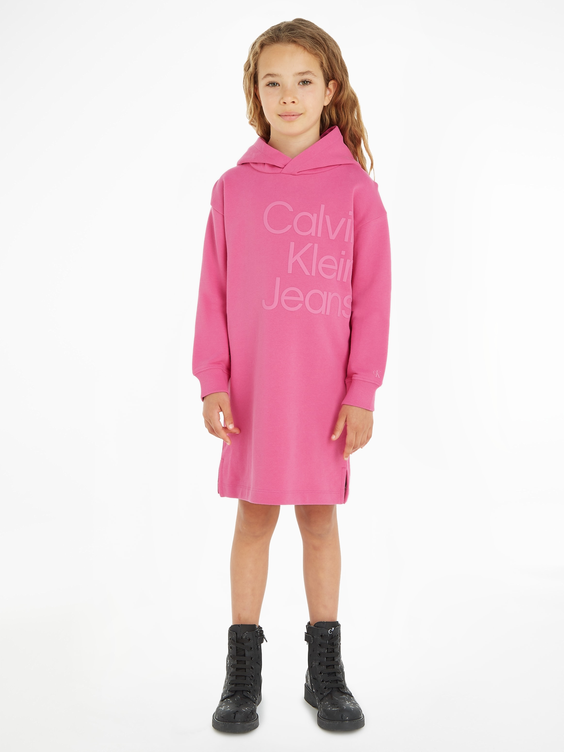 Calvin Klein Jeans Sweatkleid DRESS«, »PUFF HERO LOGO HOODIE LS mit Logoschriftzug UNIVERSAL online bei