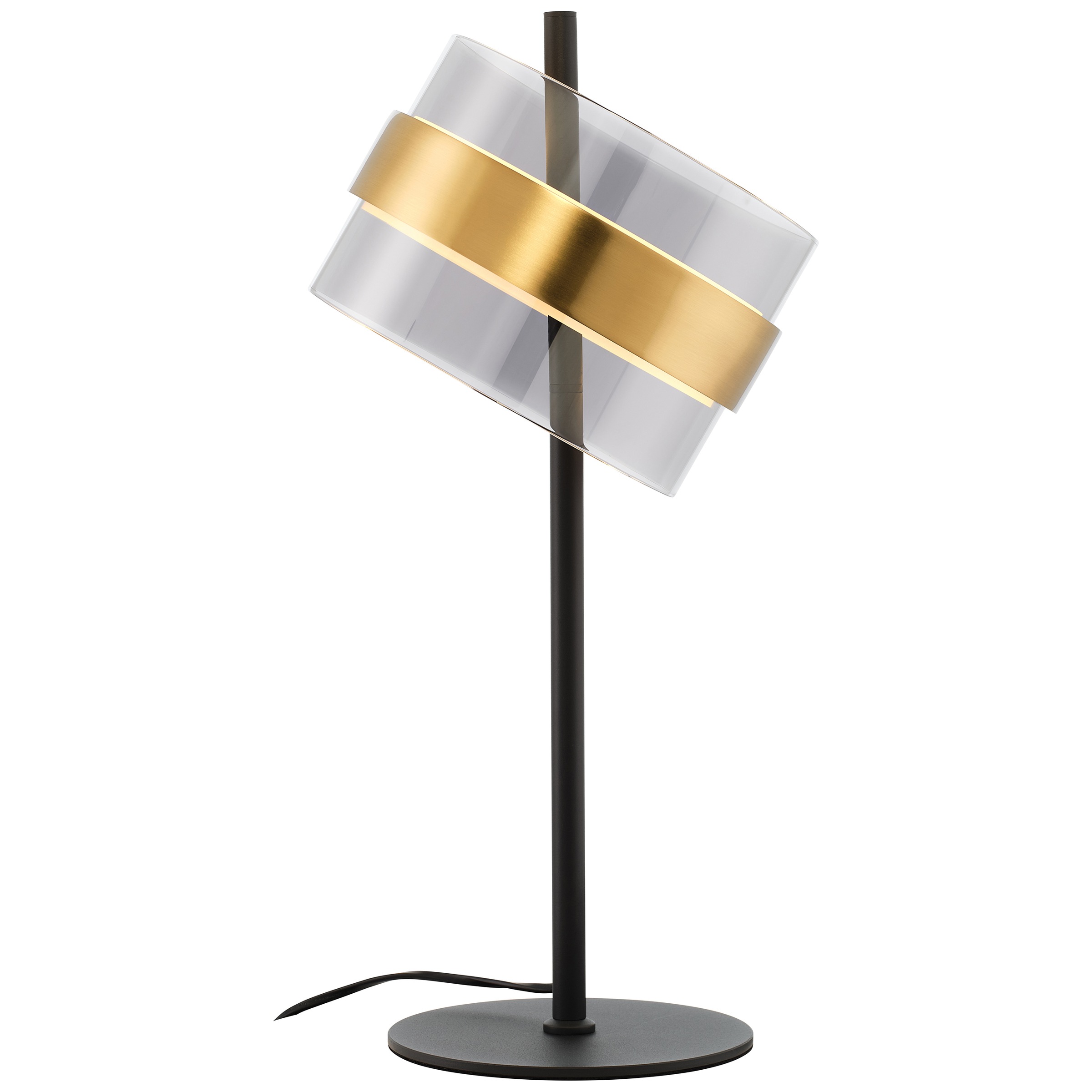 lumiCouture LED Tischleuchte »Inside« LED-Modul 1 Stk. Warmweiß Ø 21,5 cm x 49 cm, 2000 lm, 2700 K, dimmbar, Rauchglas, messingfarben
