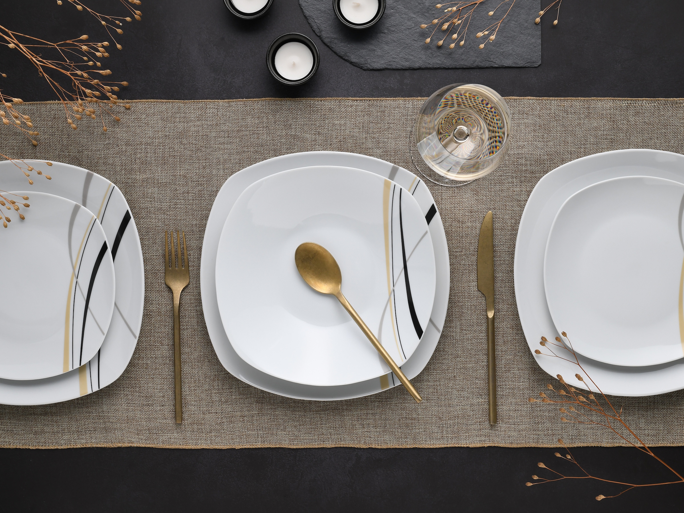 CreaTable Kombiservice »Square City Line, Kombi-Service 62-tlg« Moderner Urban Style