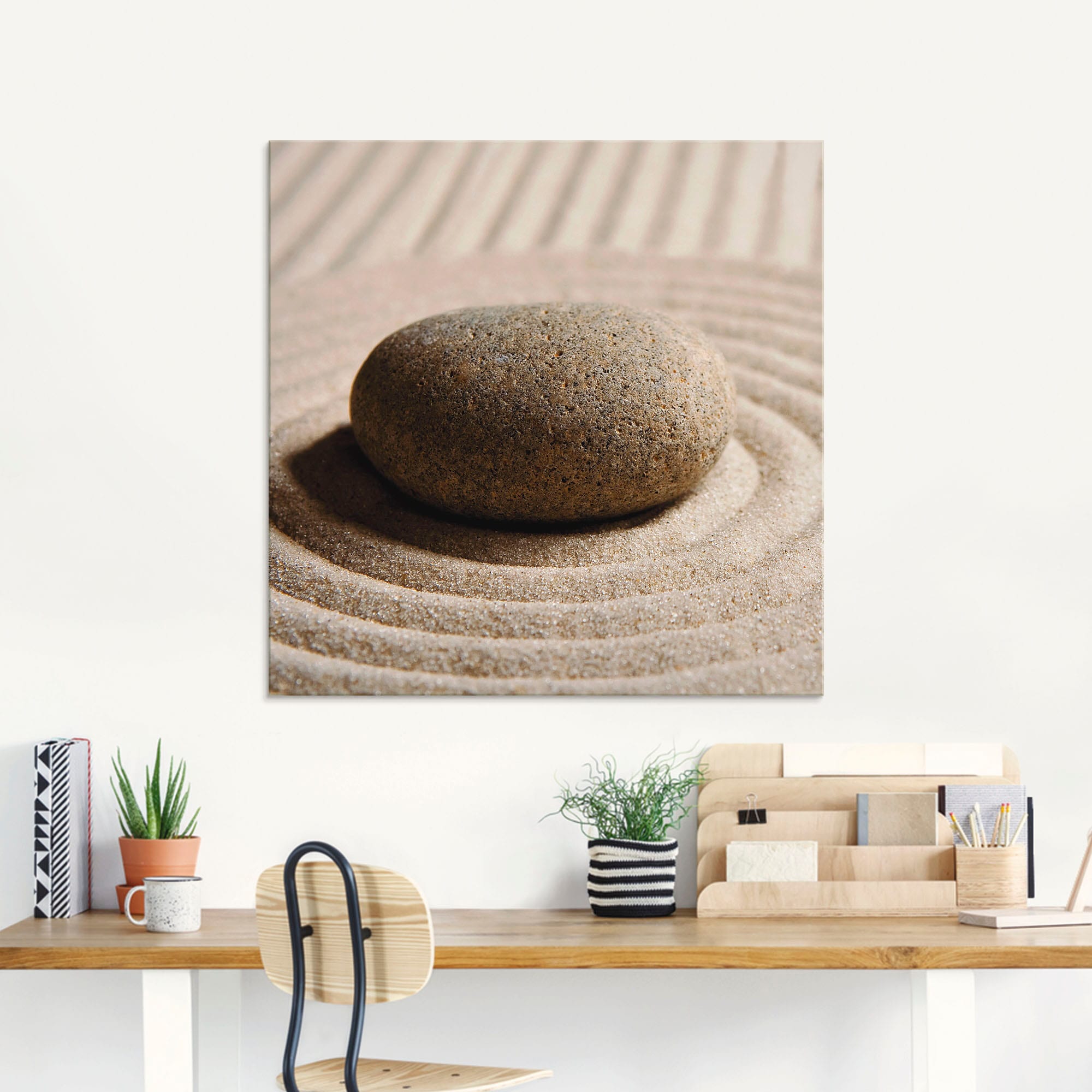 Artland Glasbild »Mini Zen Garten - Sand«, Zen, (1 St.), in verschiedenen Größen