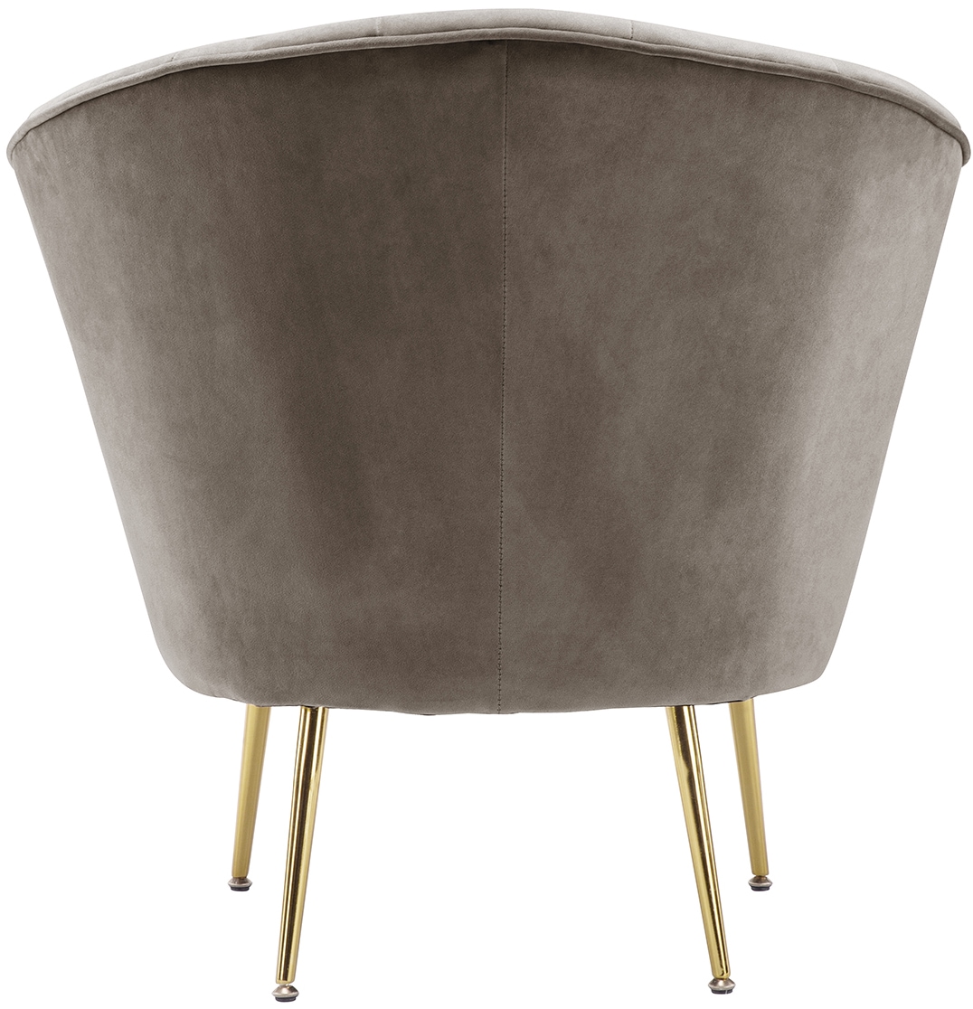Kayoom Sessel »Loulan 125, gemütlicher Cocktail-Sessel, edler Samtbezug«, (1 St.), Cocktail-Sessel, Rückenlehne mit Ziernaht, Metallbeine in Gold