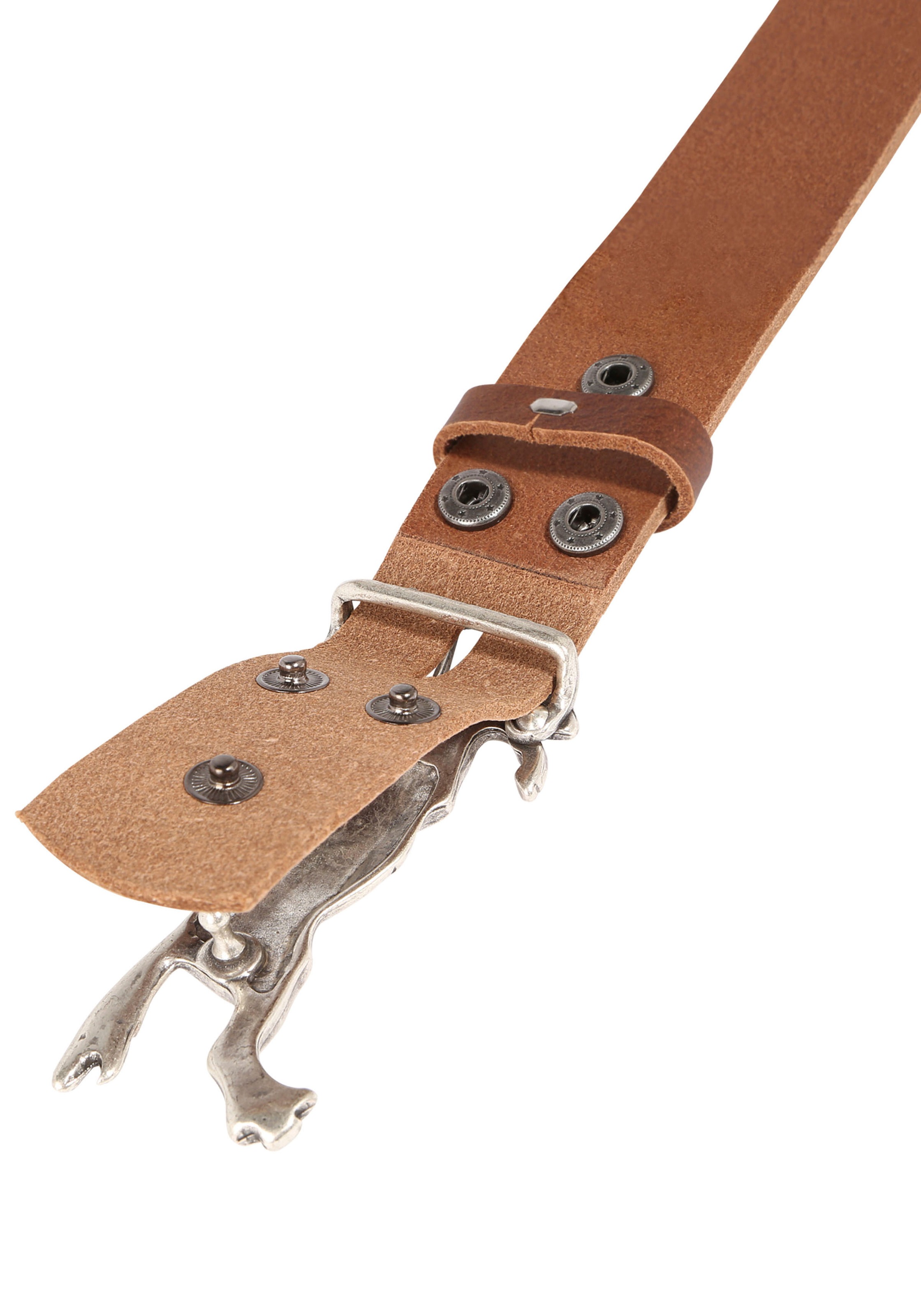 Rettungsring Gürtel Ledergürtel mit austauschbarer Schließe »Rennpferd«