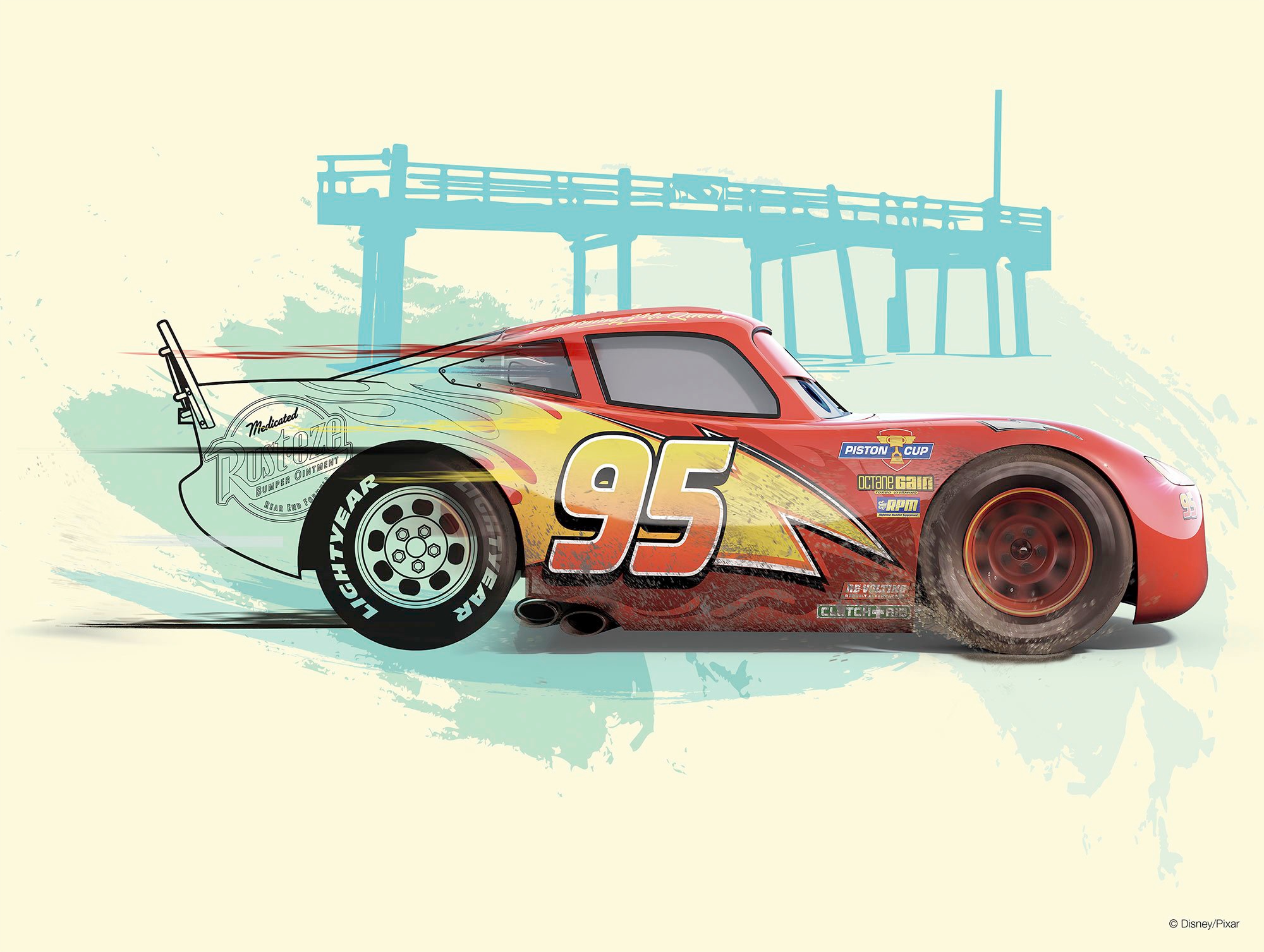 Affiche Art Cars Lightning McQueen 40x30cm,