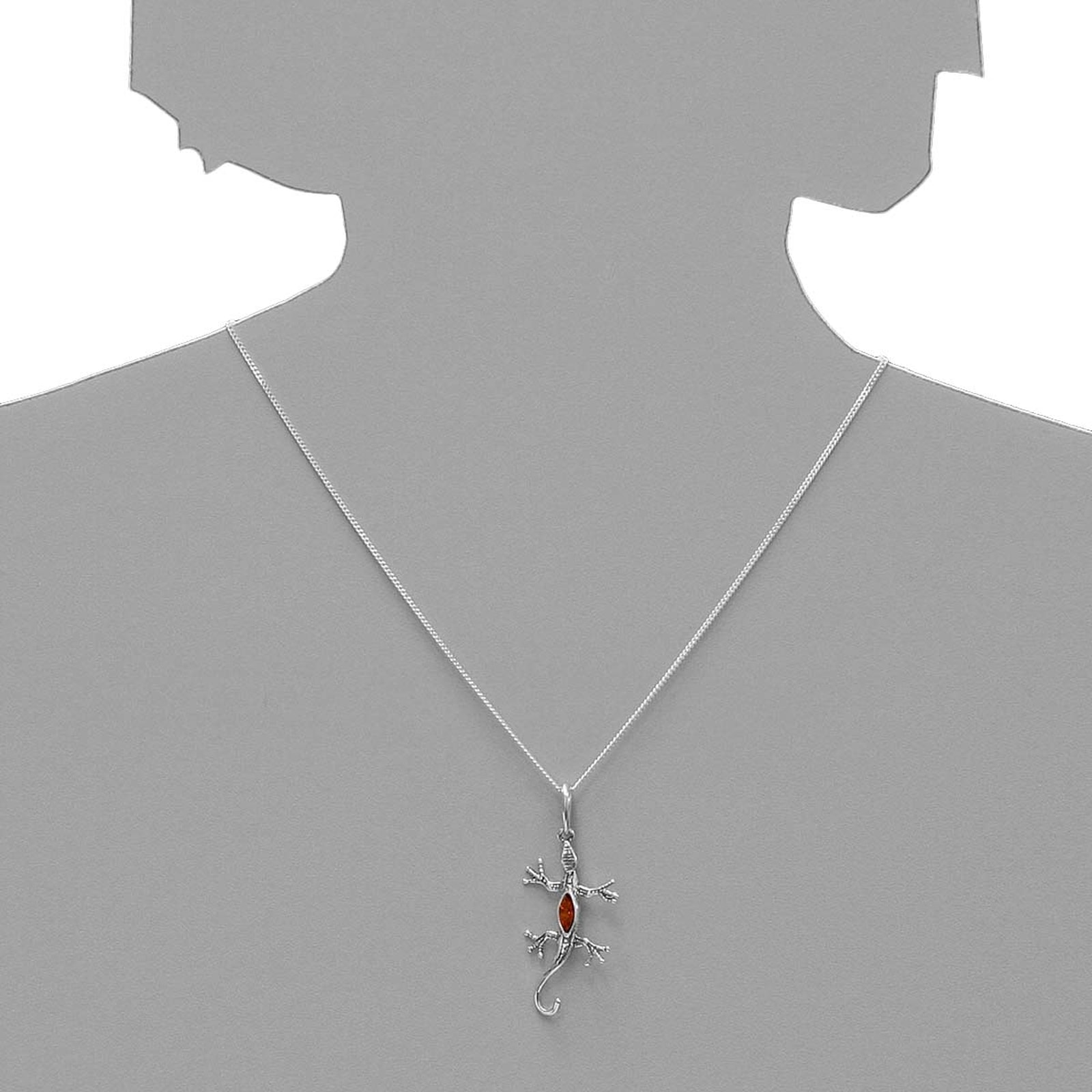 OSTSEE-SCHMUCK Kettenanhänger »- Salamander - Silber 925/000 - Bernstein«