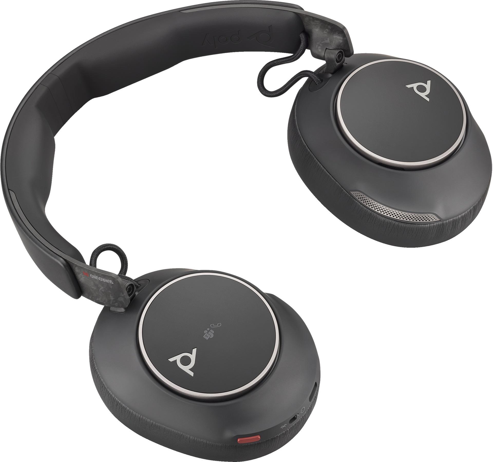 Poly Wireless-Headset »BT Headset Voyager Surround 80 USB-A/C Teams«, Bluetooth, Active Noise Cancelling (ANC), Active Noise Canceling