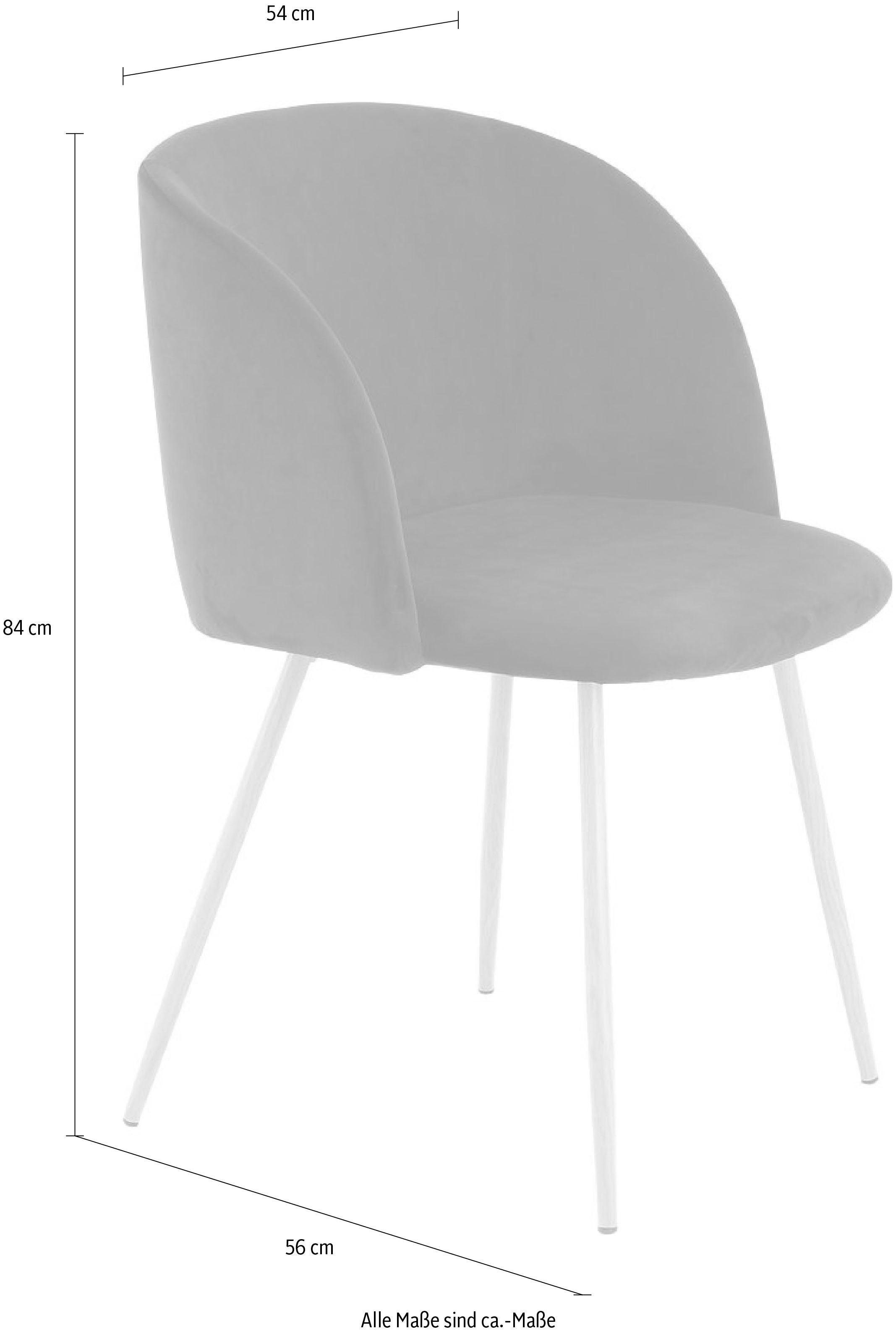 Kayoom Polsterstuhl »Stuhl Celina 110 2er-Set Grau,samtweicher Bezug in moderner Farbgebung« (Set) 2 Stk.samtweicher Bezug, bequem, zeitlos, Hingucker in jedem Wohnbereich