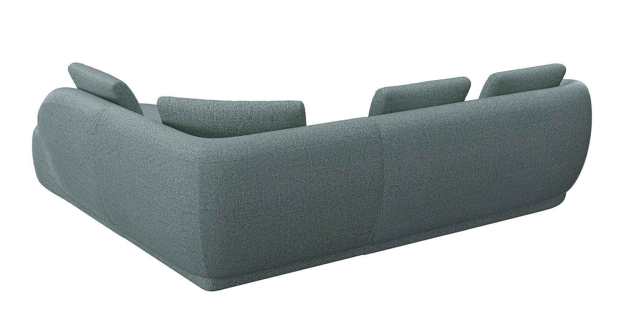 FLEXLUX Ecksofa »Torino, rund, L-Form, Sofa-Ecke mit Ottomane«, Modernes, organisches Sofa-Design, Kaltschaum, Wellenunterfederung