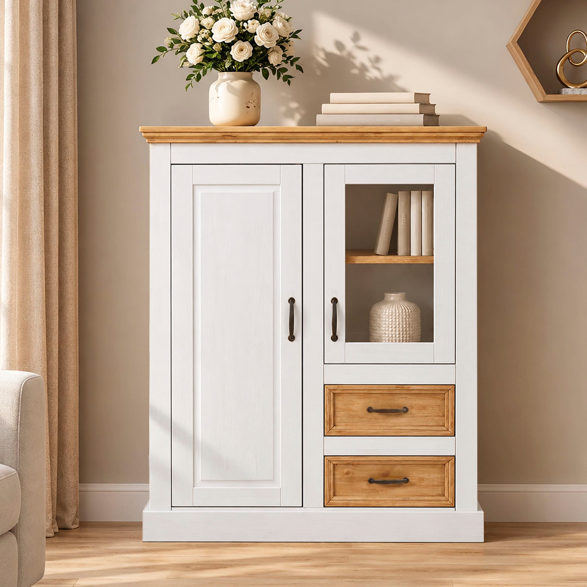 OTTO home Highboard »Selma« Vitrine, Breite 100 cm