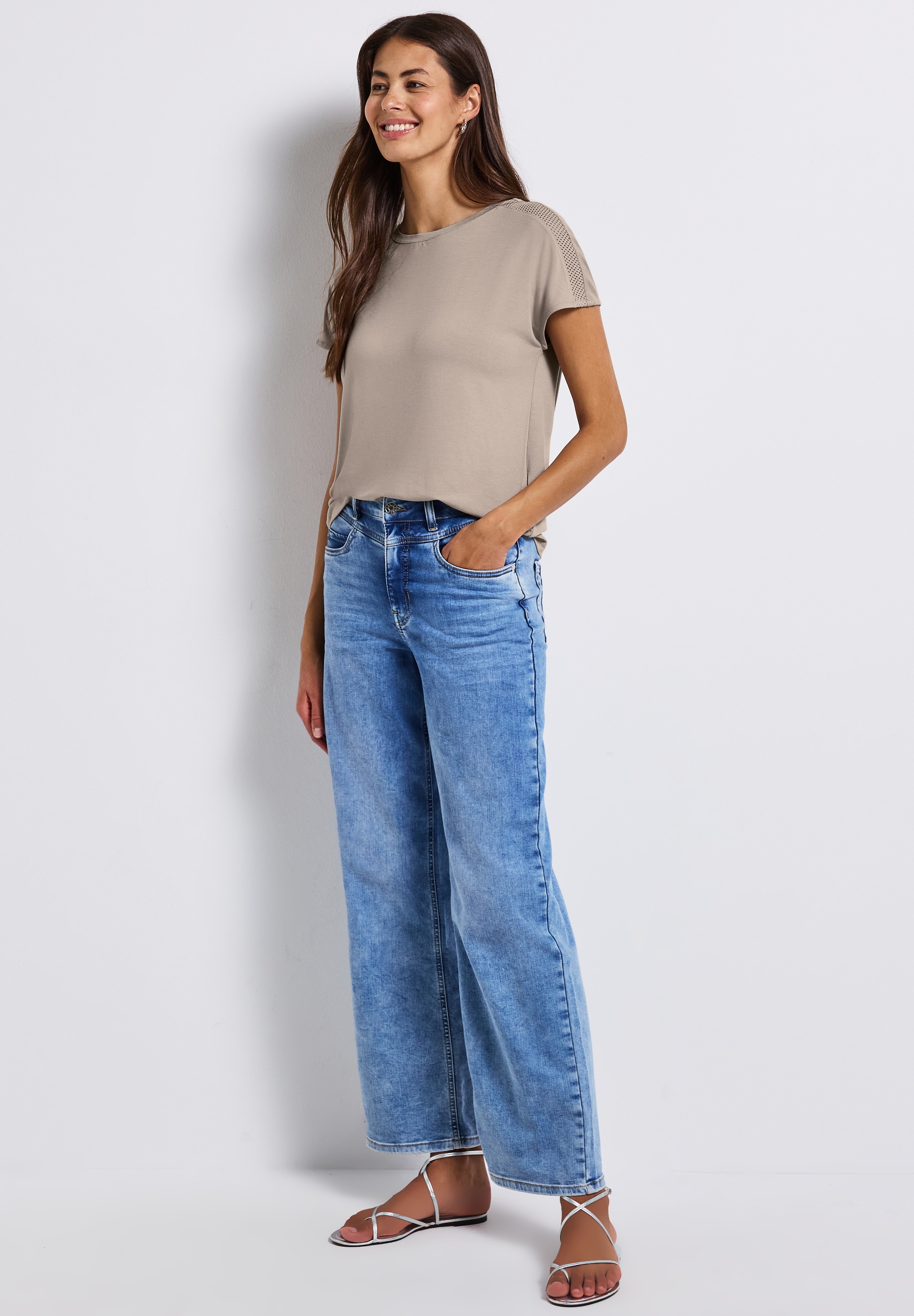 STREET ONE Shirttop, mit Mesh-Detail