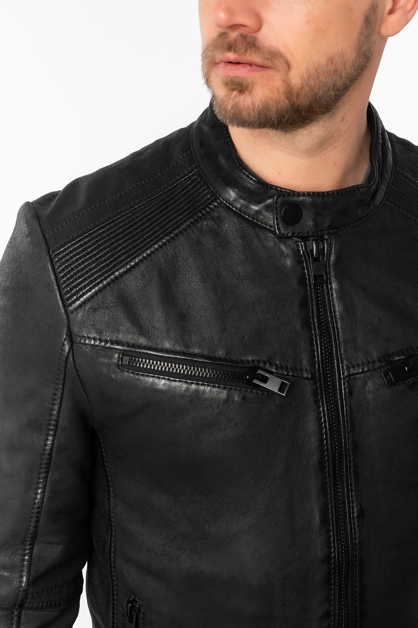 Mauritius Lederjacke »MMTaibo SF« mit Stehkragen und Drucker