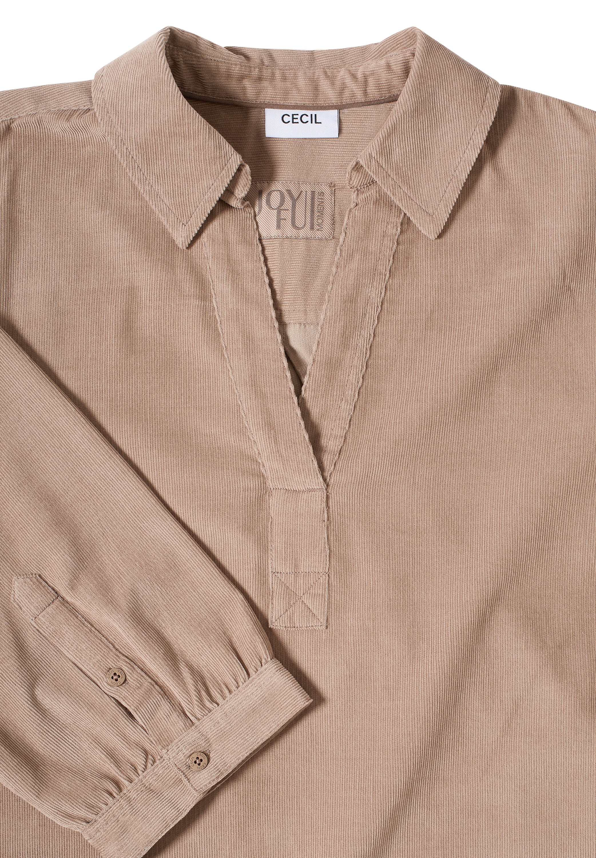 Cecil Cordkleid, aus reiner Baumwolle, Split Neck