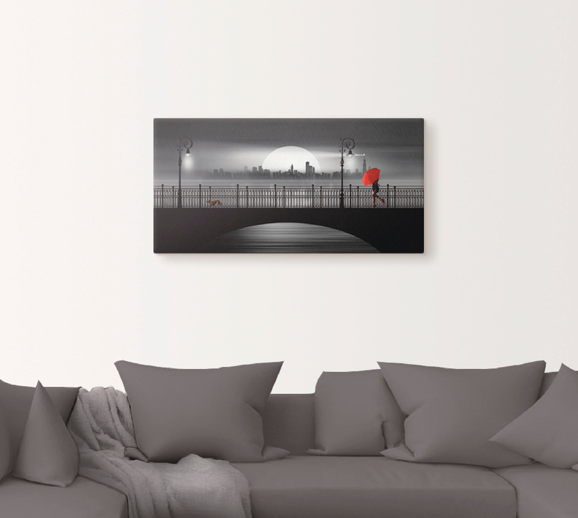 Artland Wandbild »Die Brücke im Regen«, Brücken, (1 St.), als Leinwandbild, Poster in verschied. Größen
