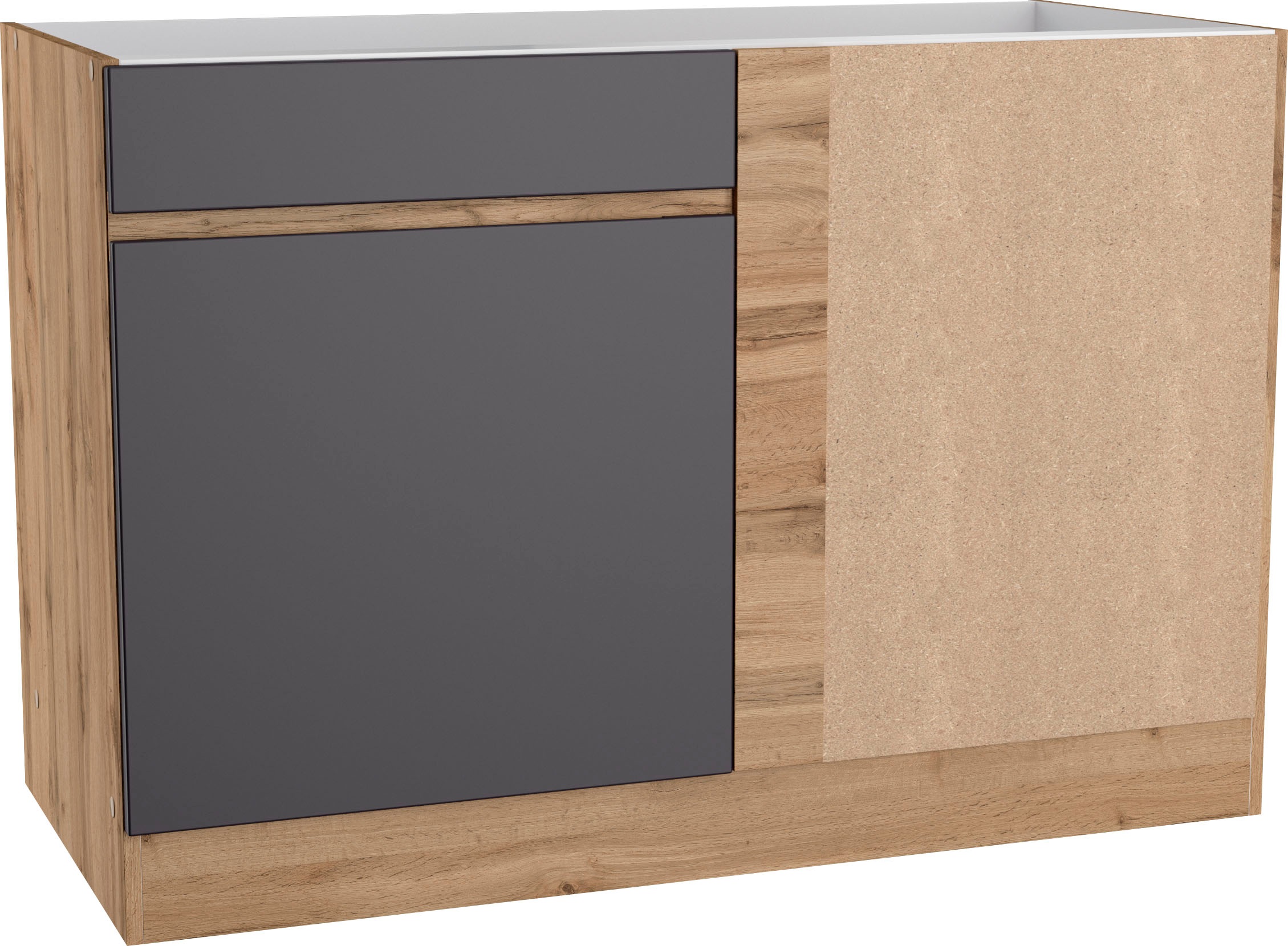 KOCHSTATION Eckunterschrank »KS-Riesa«, Breite 120 cm, MDF-Fronten