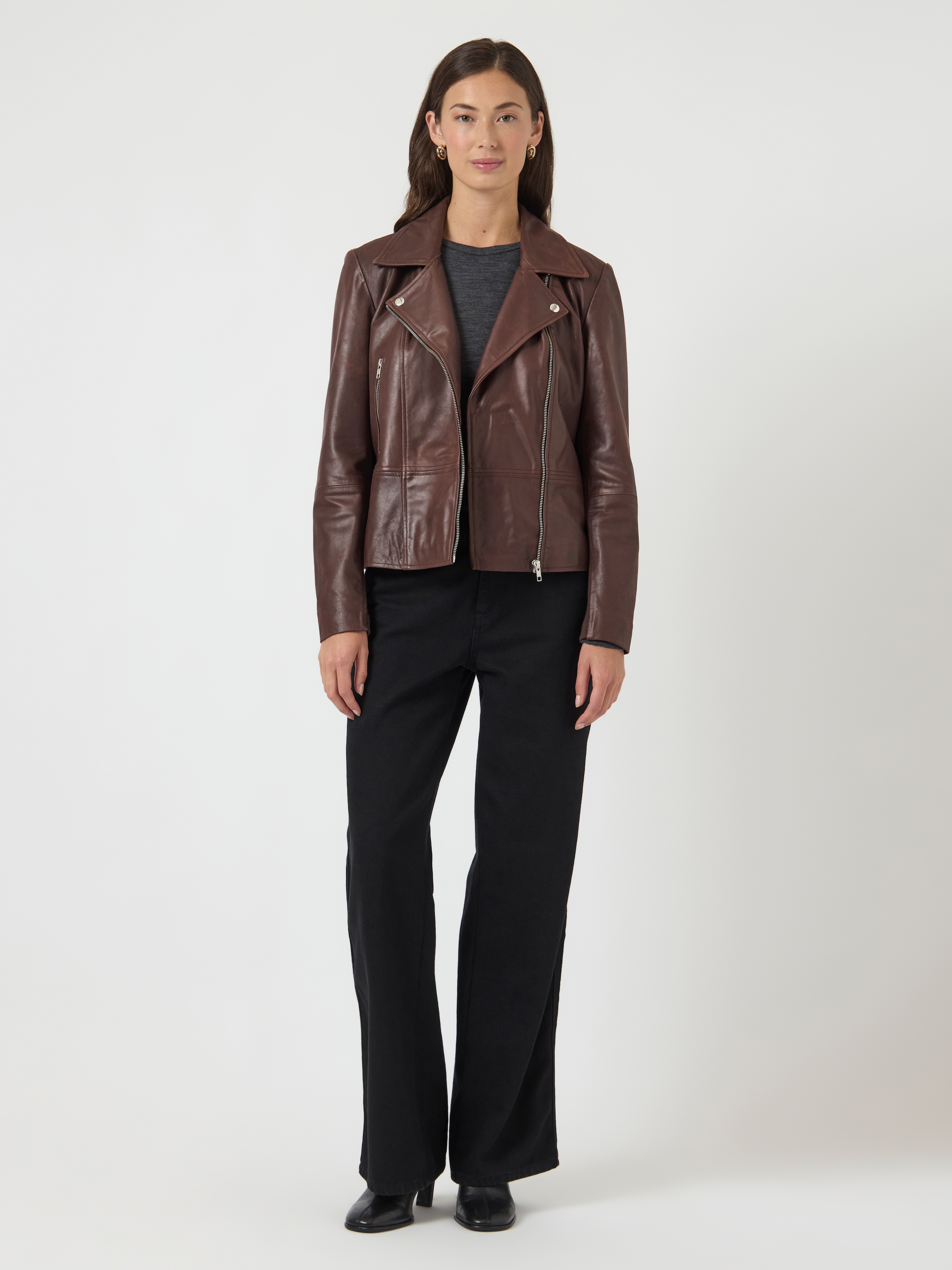 Y.A.S Lederjacke »YASSOPHIE LEATHER JACKET« mit Biker Details