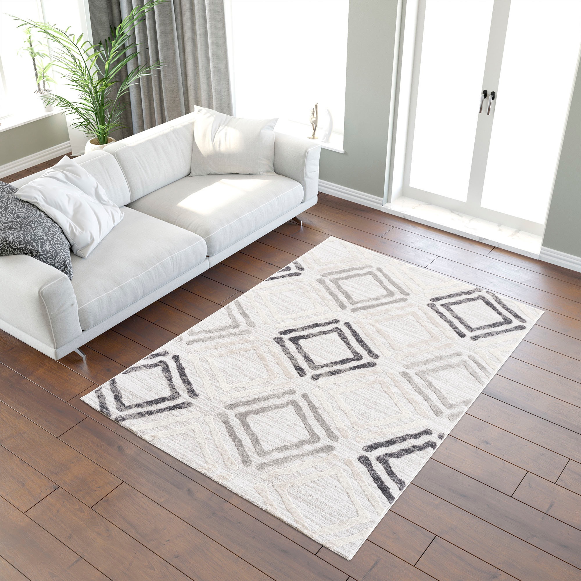 Sanat Teppich »Evra 7005« rechteckig 22 mm Höhe Wohnzimmer, Kurzflor, modern, Läufer