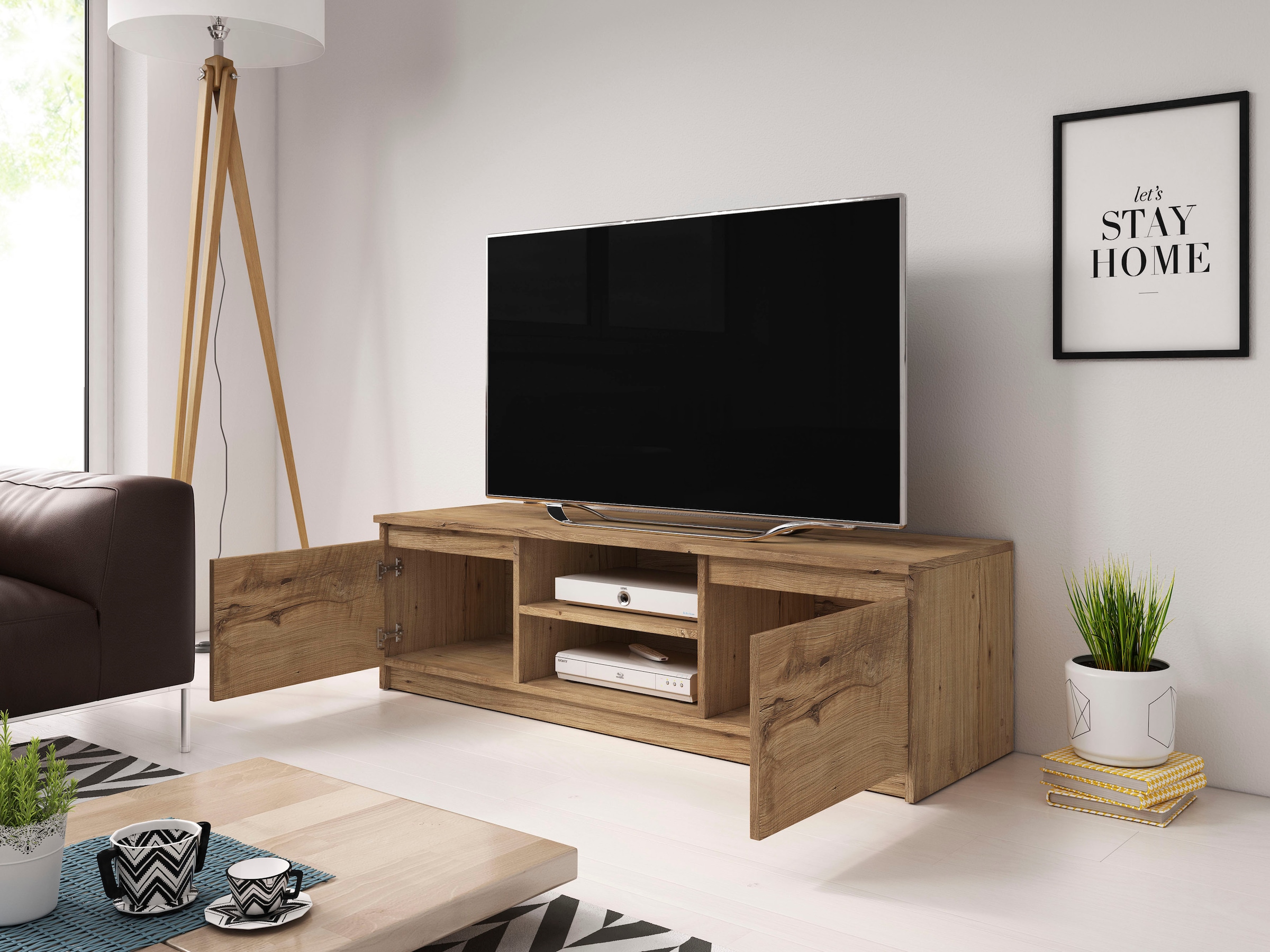 INOSIGN Lowboard »DINGO«, zeitloser TV-Schrank, TV-Board Breite 120 cm, grifflose Fernsehschrank
