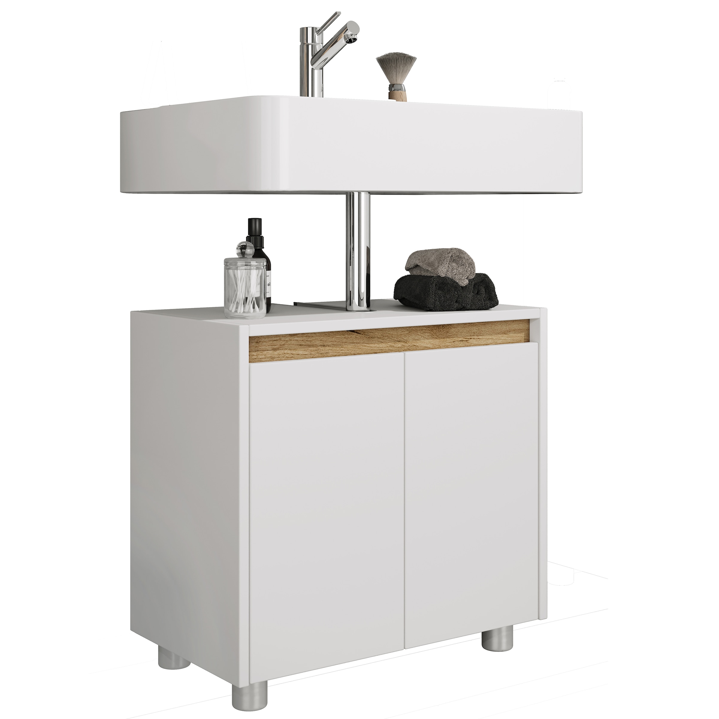 VCM Waschbeckenschrank »Holz Badschrank Badunterschrank Waschbecken Cosila« 1 Stk. tlg.