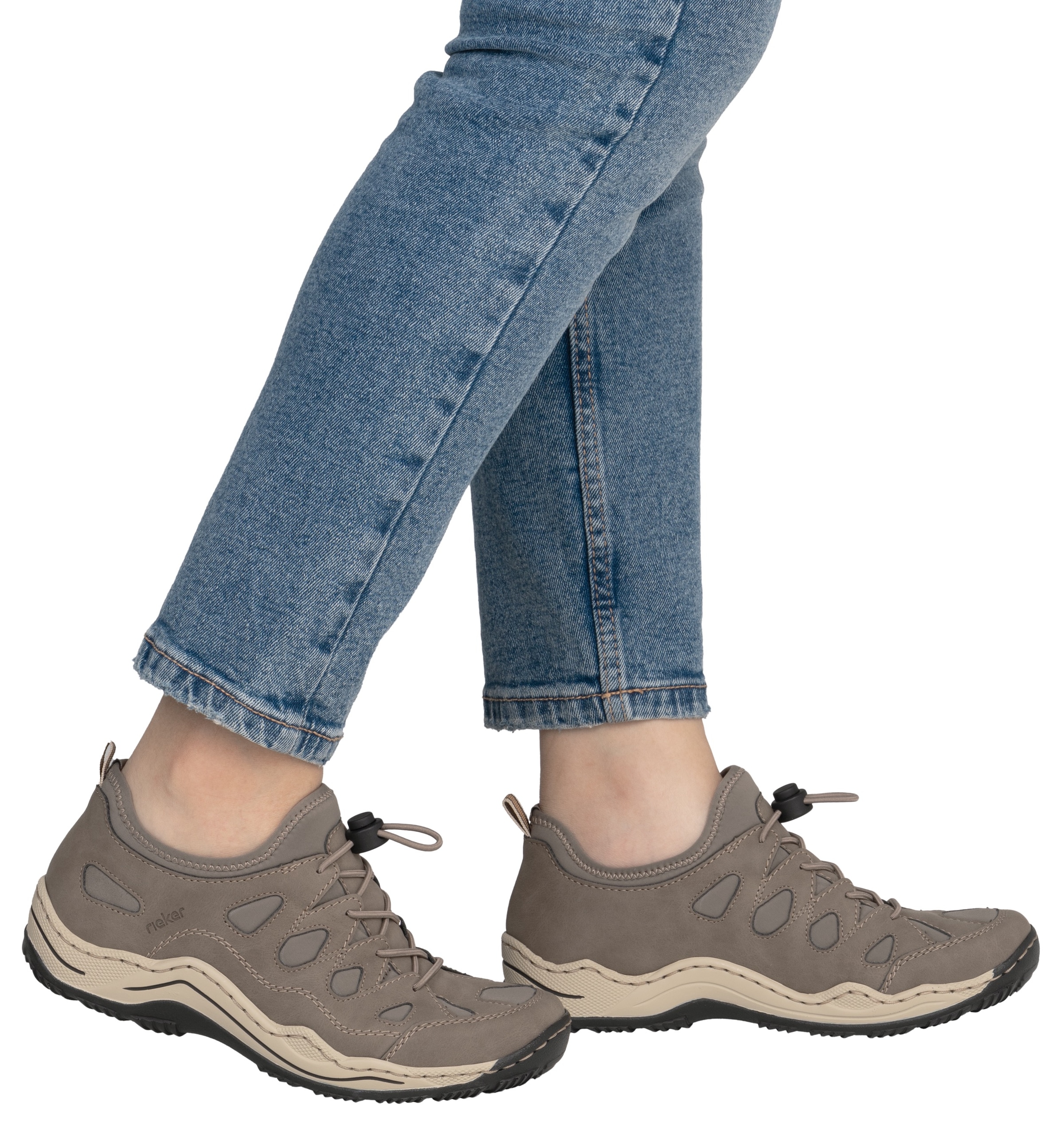 Rieker Slip-On Sneaker  Trekking Schuh, Freizeitschuh, Slipper mit Wechselfußbett