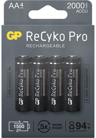 GP Batteries Batterie »AA NiMH 2000 mAh ReCyko Pro 1,2V 4 Stück«, 1,2 V, (Set, 4 St.) kaufen